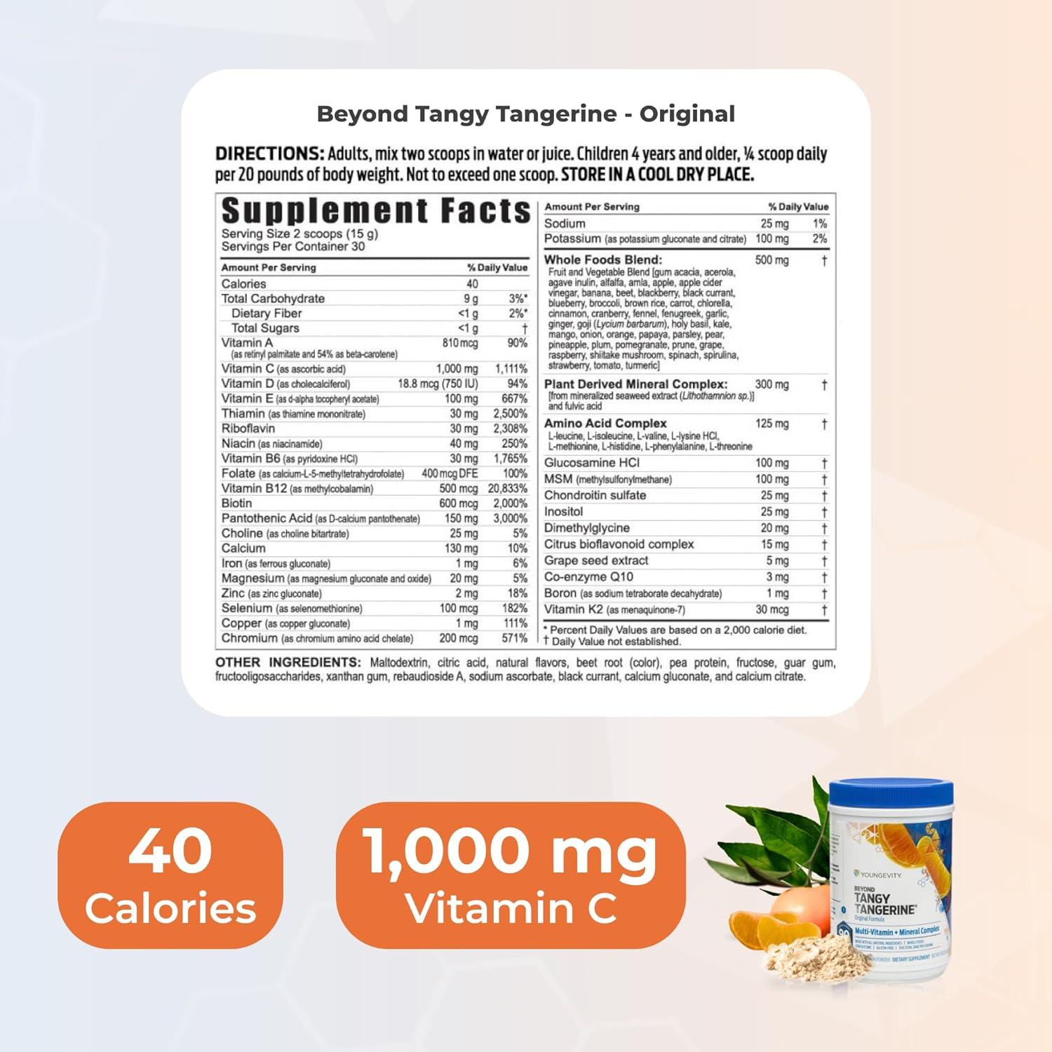 Suplemento Más Allá de la Mandarina Youngevity 420g 2 Paquetes