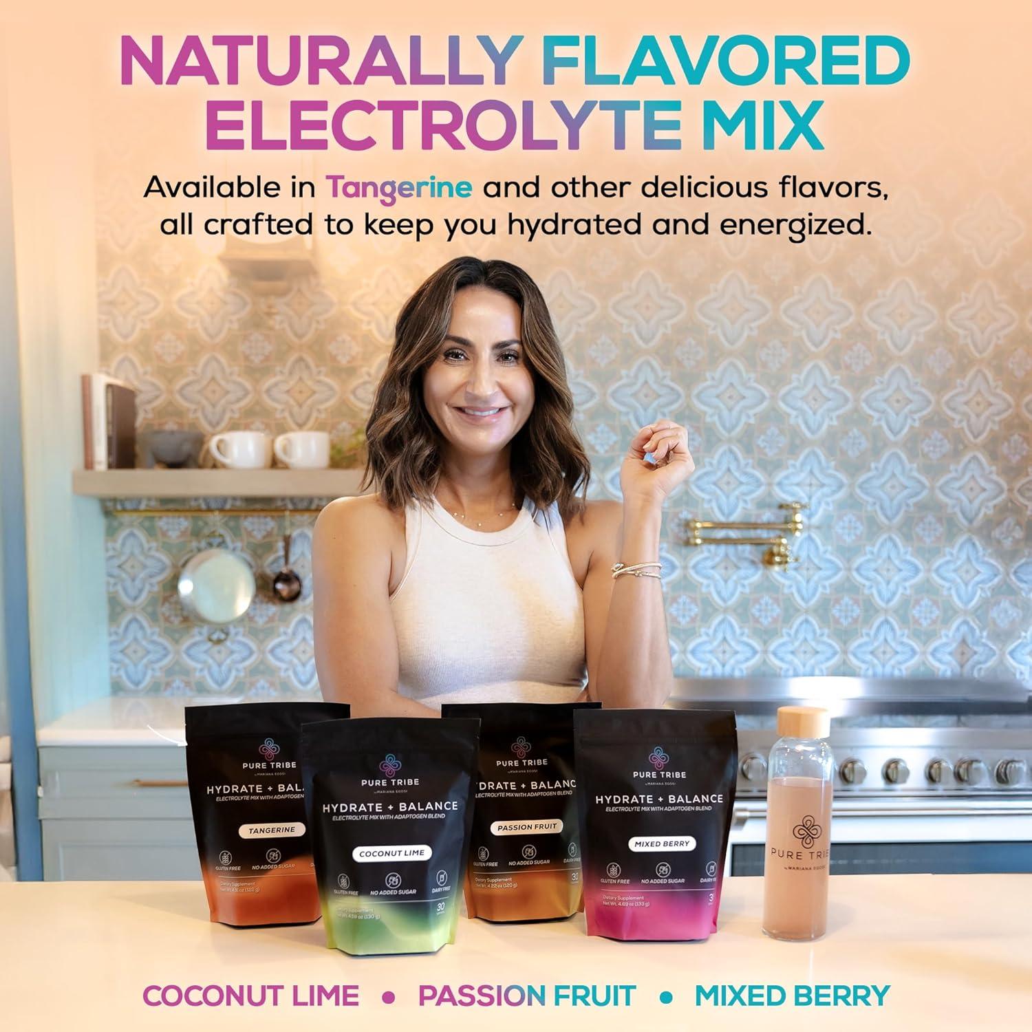 Paquete de Polvo de Electrolitos Pure Tribe - Sabor Mandarina - 30 Porciones