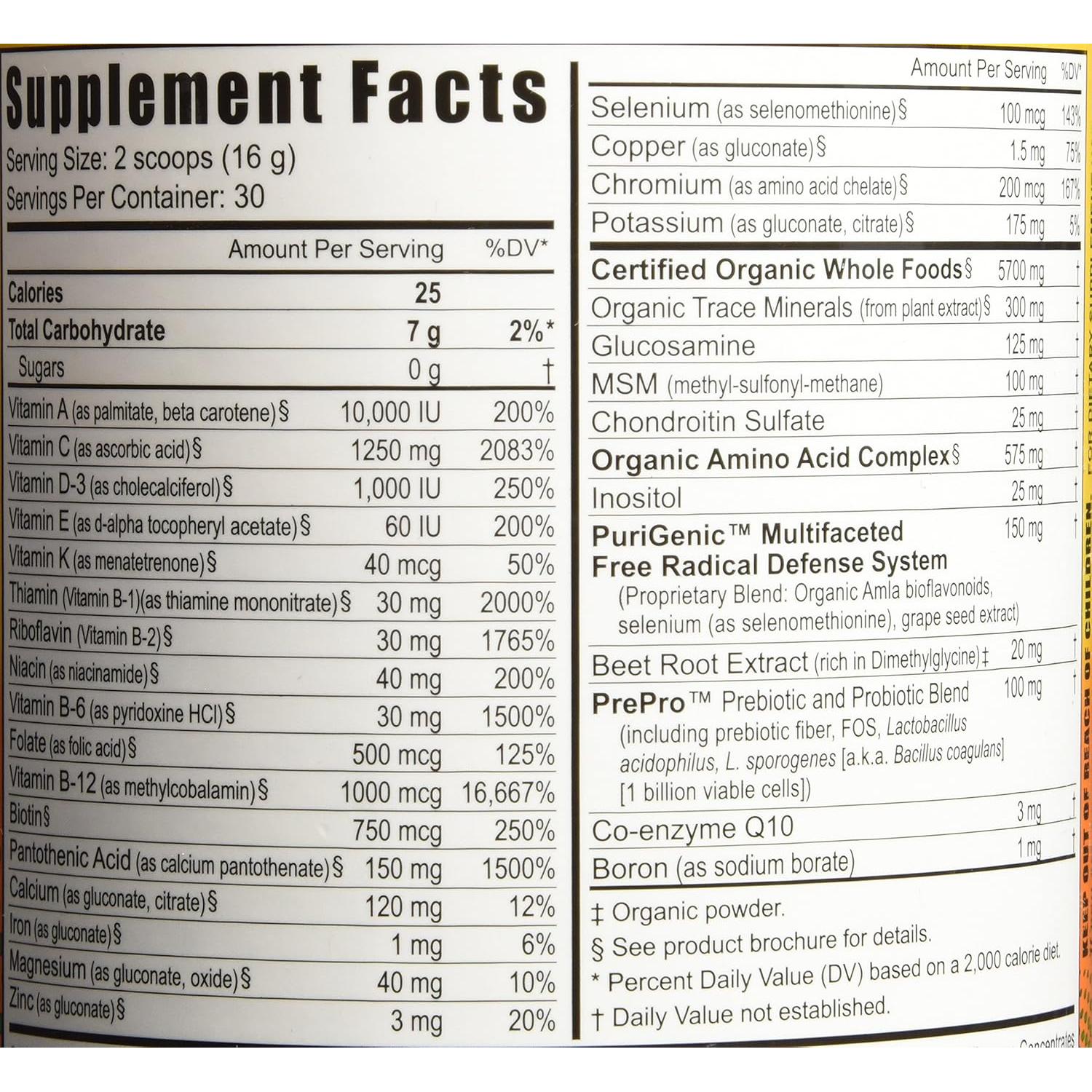 Suplemento Multivitamínico Youngevity 480g - Antioxidantes y Probioticos