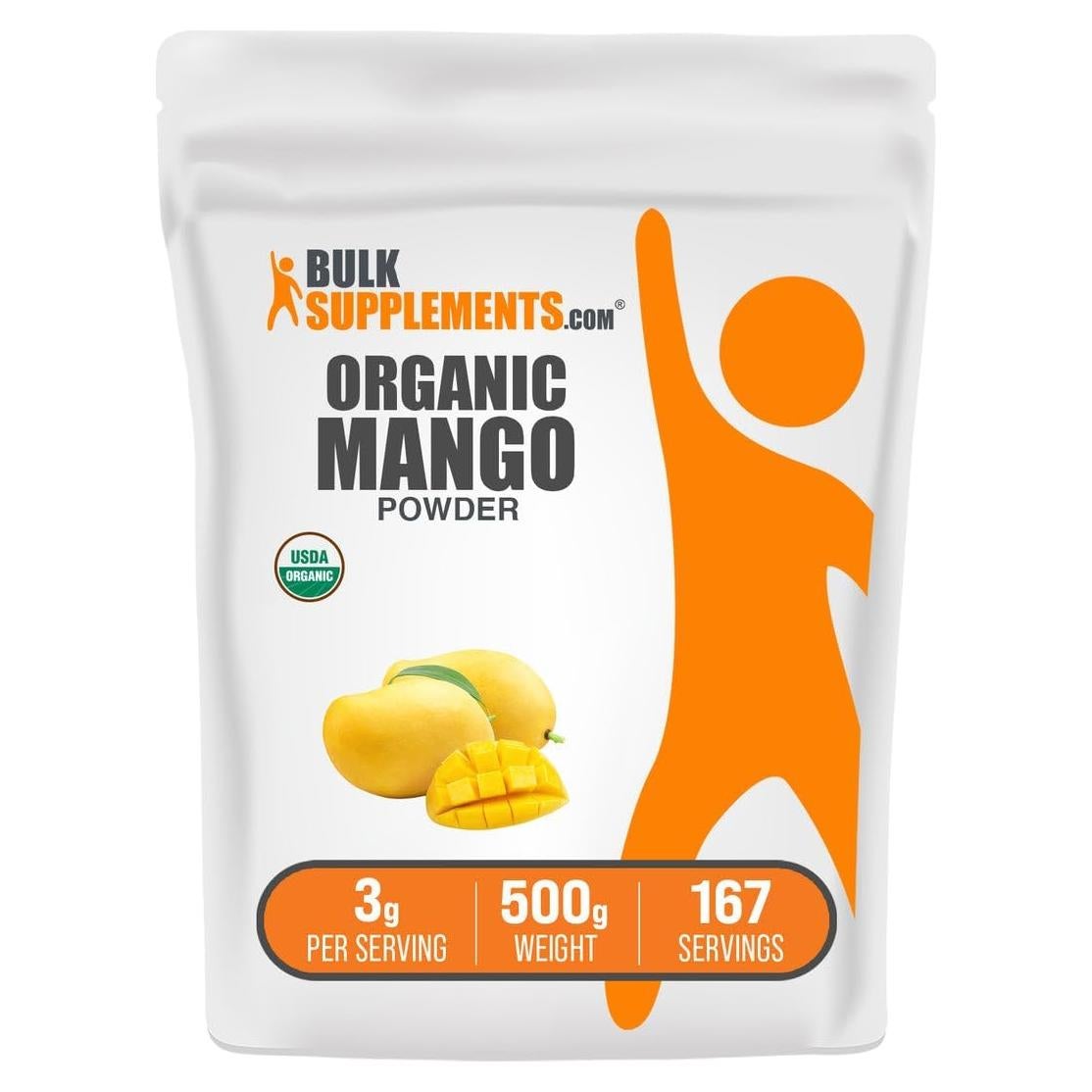 Polvo de Mango Orgánico BulkSupplements 500g - Sin Gluten y Azúcar
