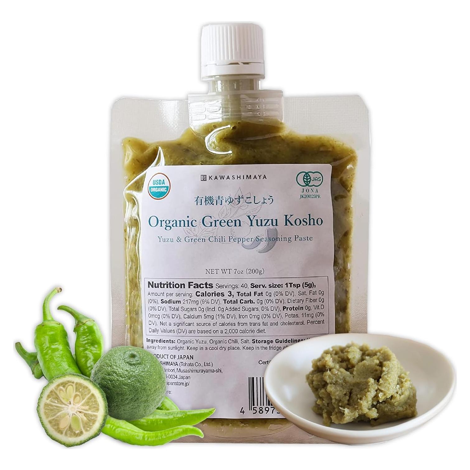 Pasta de Sazonador Picante Yuzu Kosho Verde 200g Kawashimaya
