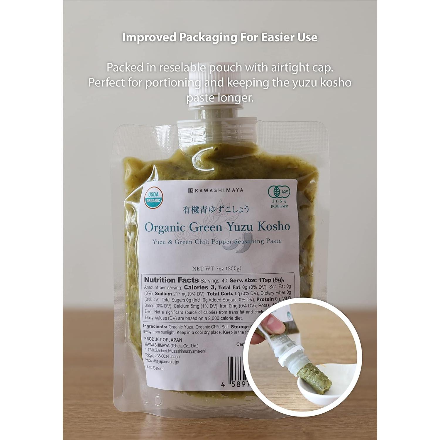 Pasta de Sazonador Picante Yuzu Kosho Verde 200g Kawashimaya