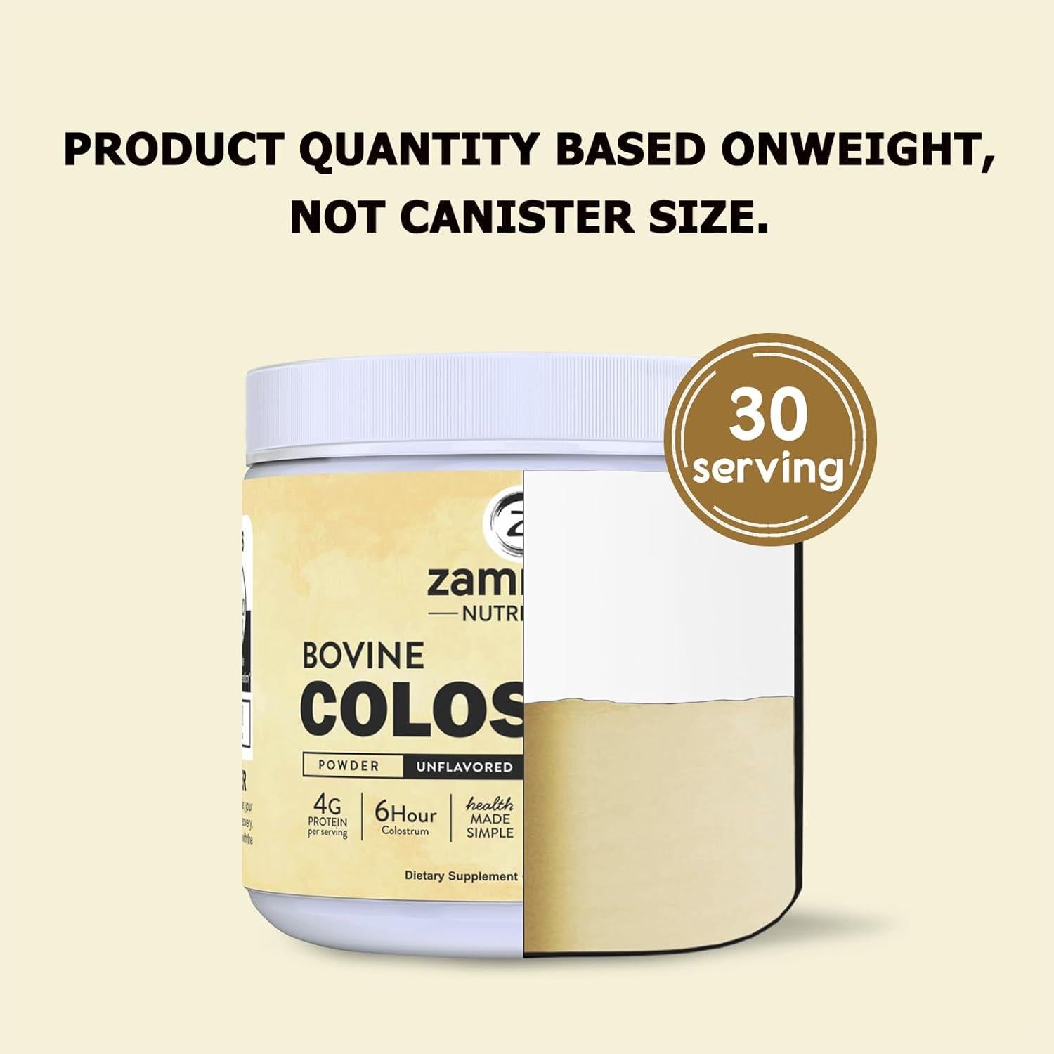 Polvo de Calostro Bovino Zammex 4000mg - Suplemento Orgánico