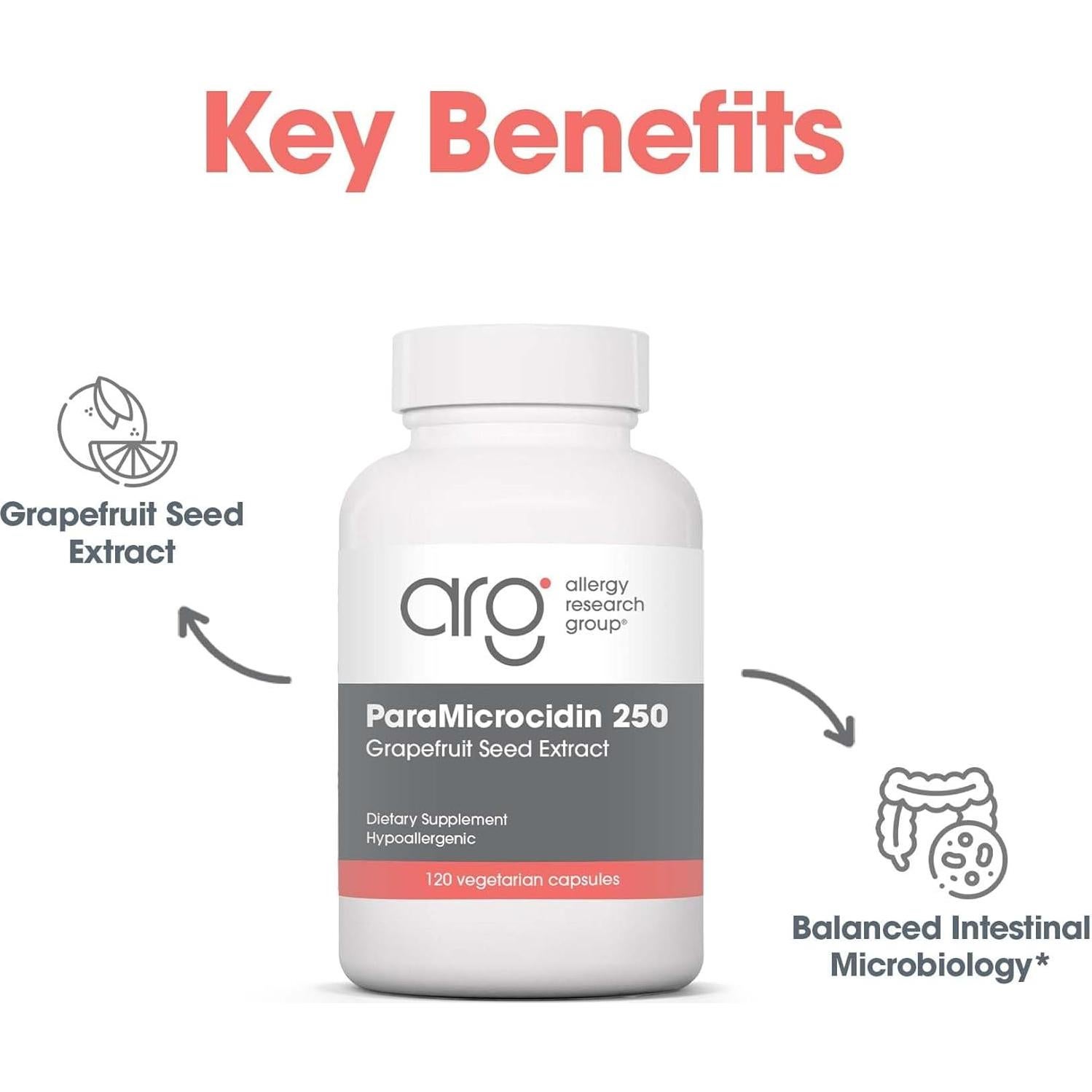 Suplemento Microcidin 125mg Allergy Research Group - 150 Cápsulas Vegetarianas