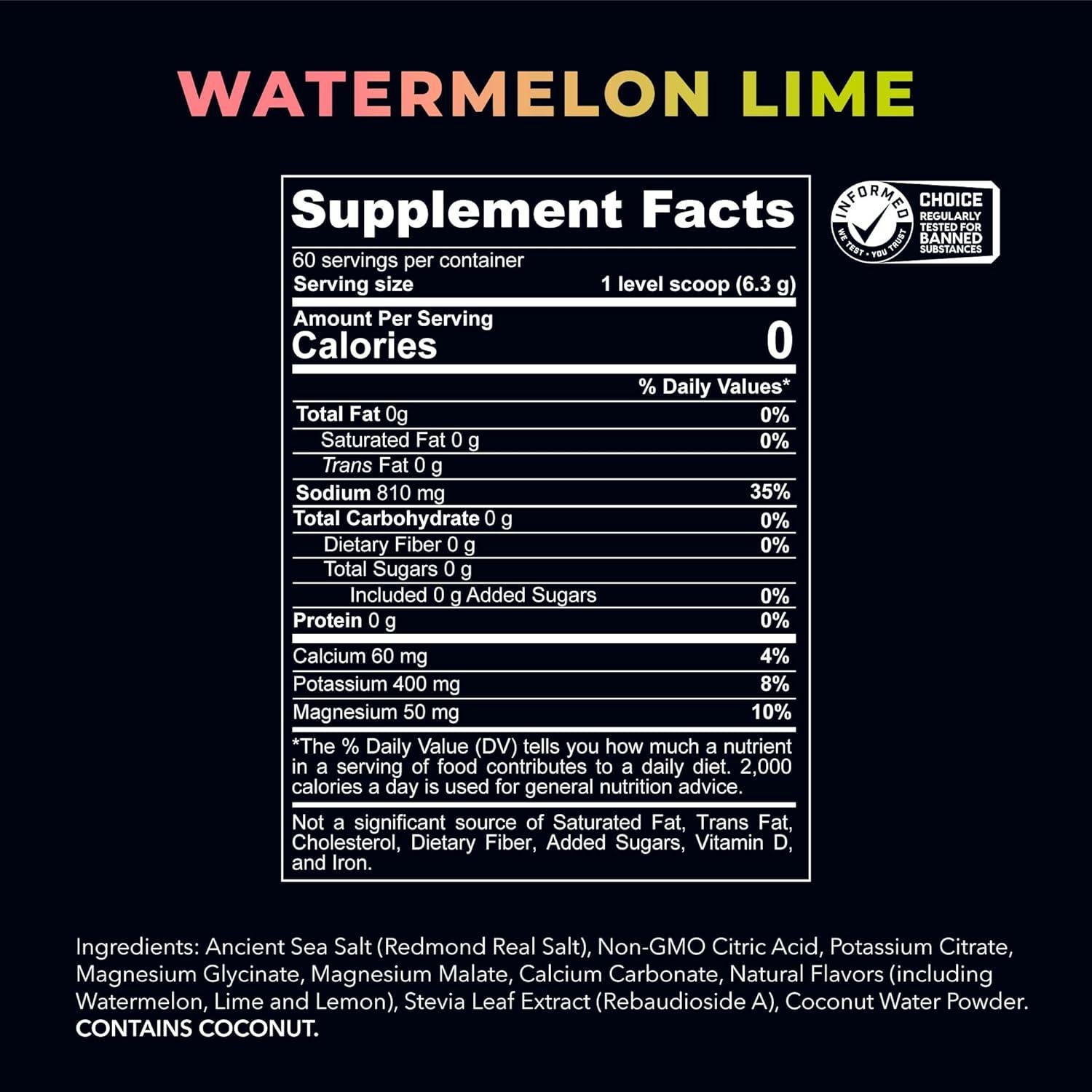 Polvo Electrolito Redmond Re-Lyte Sandía Lima 380g