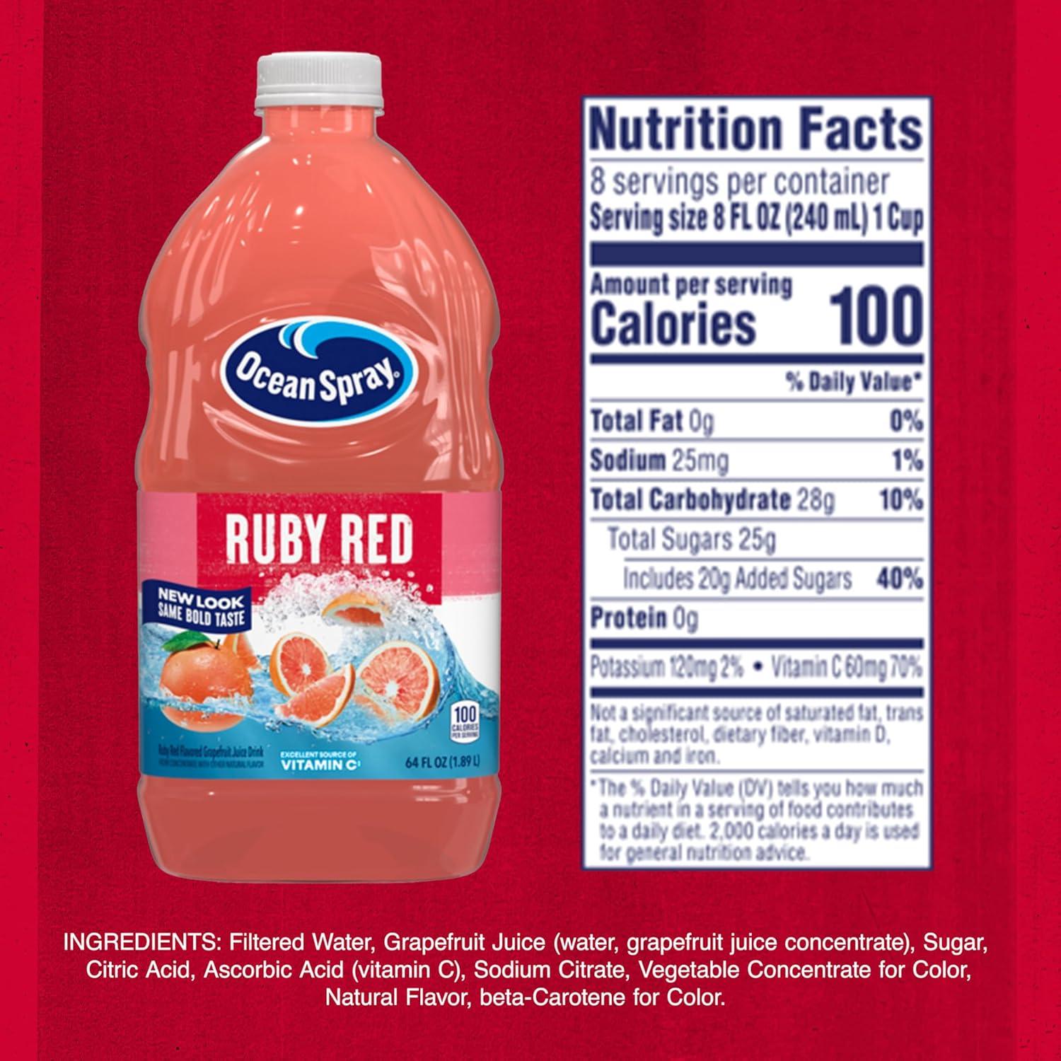 Jugo de Pomelo Ruby Red Ocean Spray 1.89L - 100% Vitamina C