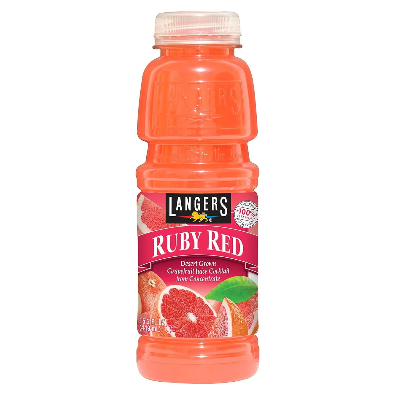 Cóctel de Jugo de Pomelo Ruby Red Langers 12 Botellas 5.4L