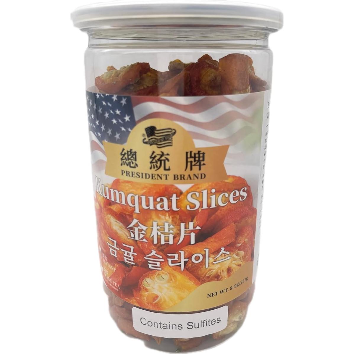 Kumquat Seco en Rodajas Presidente 227g | Sin Azúcar Añadido