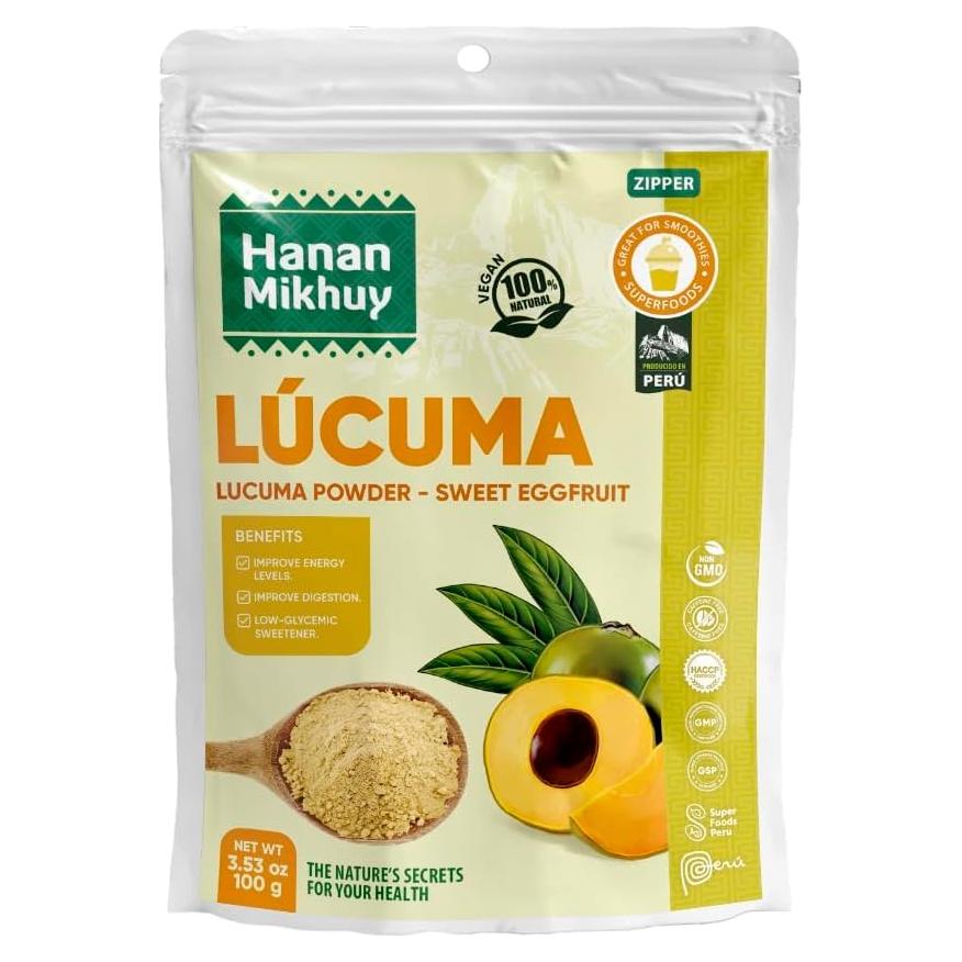 Polvo de Lúcuma Hanan Mikhuy 100g - 100% Natural, Vegano, Sin Gluten