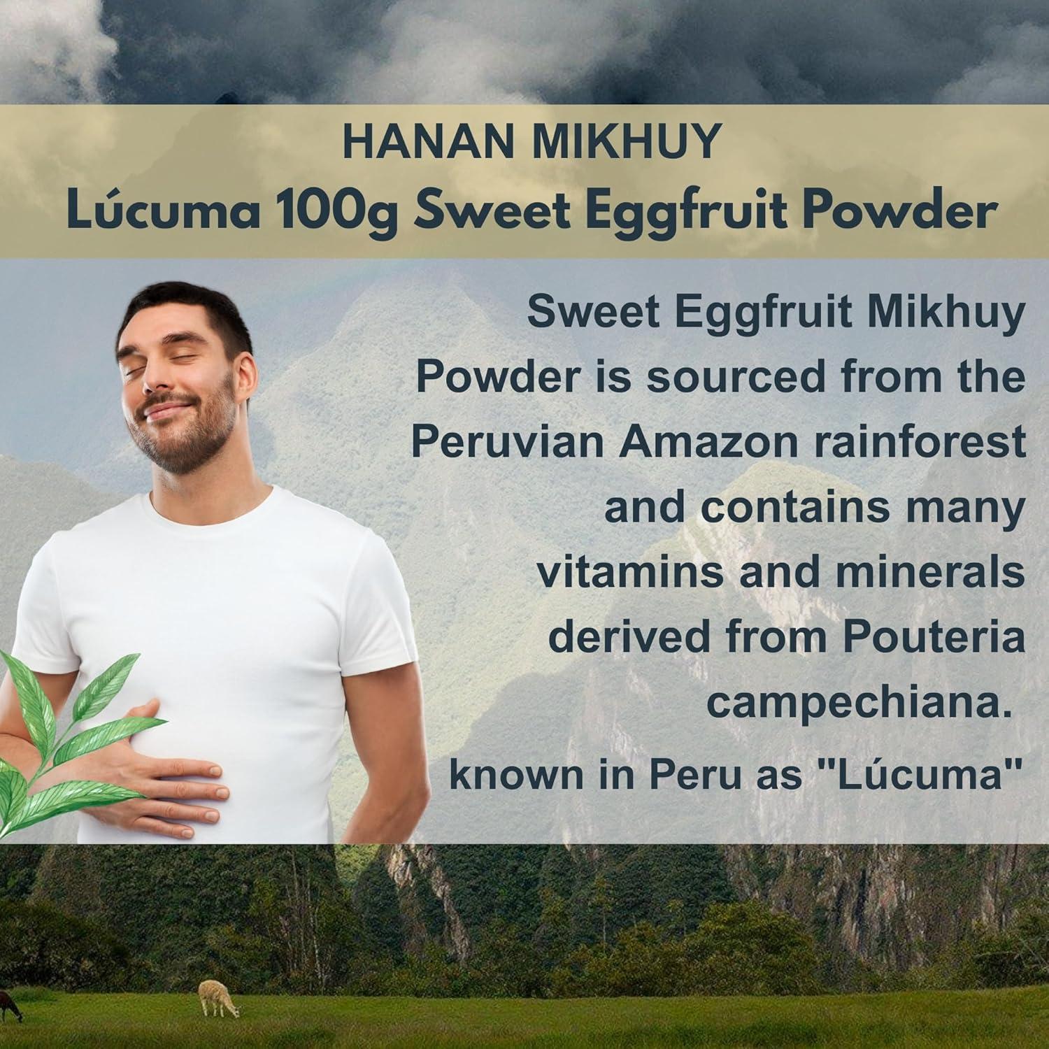 Polvo de Lúcuma Hanan Mikhuy 100g - 100% Natural, Vegano, Sin Gluten