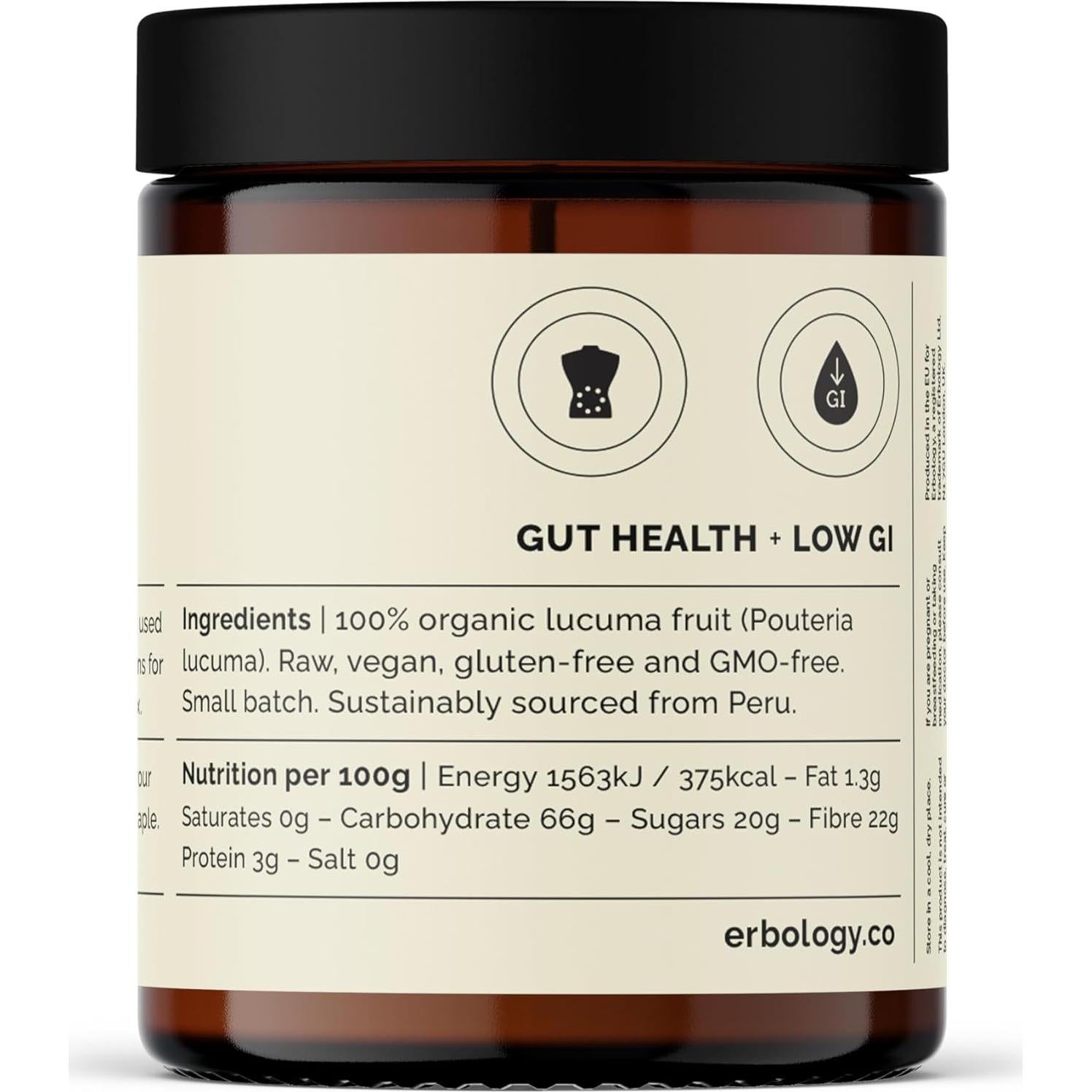 Polvo de Lucuma Orgánico Erbology 90.72 g - Endulzante Natural