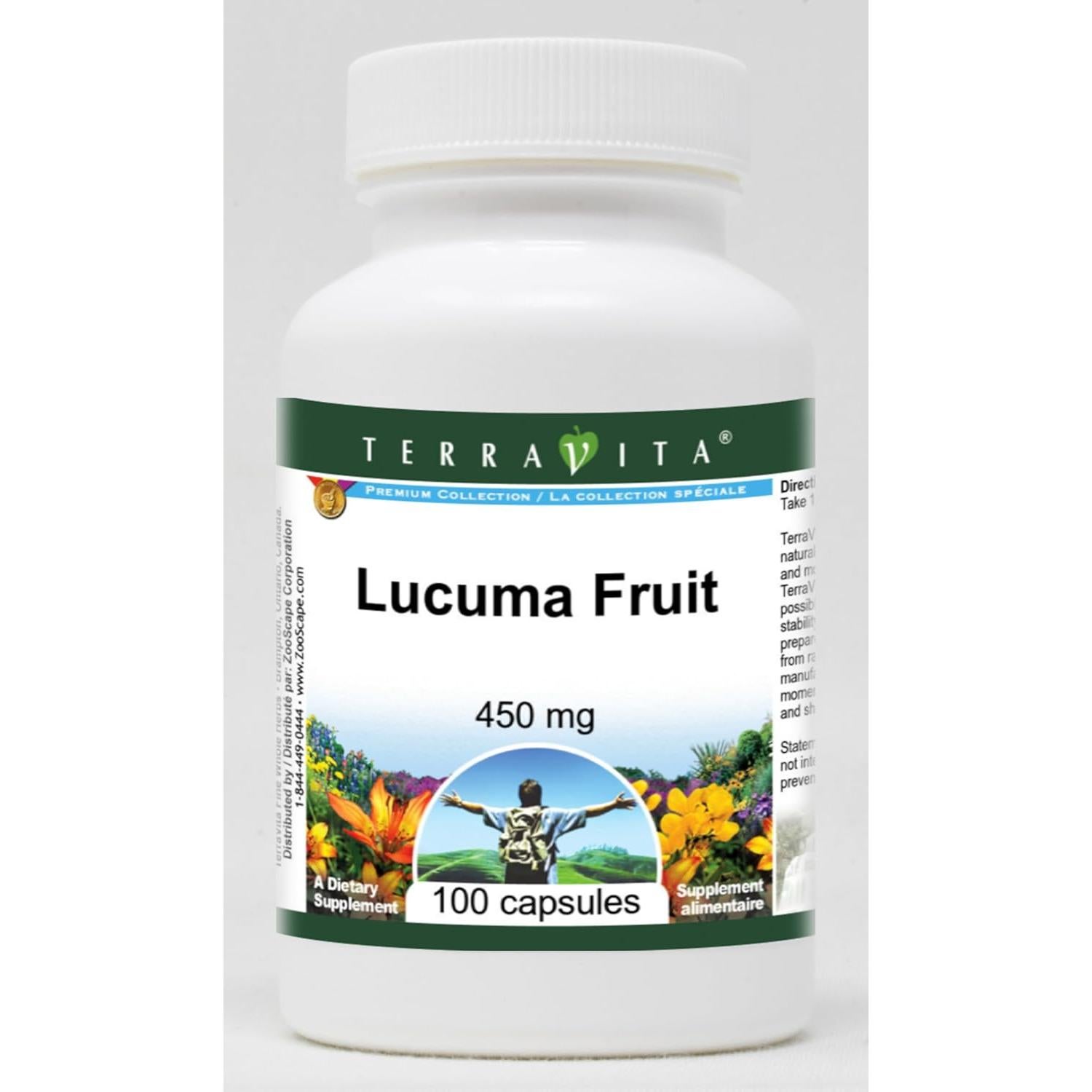 Cápsulas de Fruta de Lucuma TerraVita 450 mg - 100 Unidades