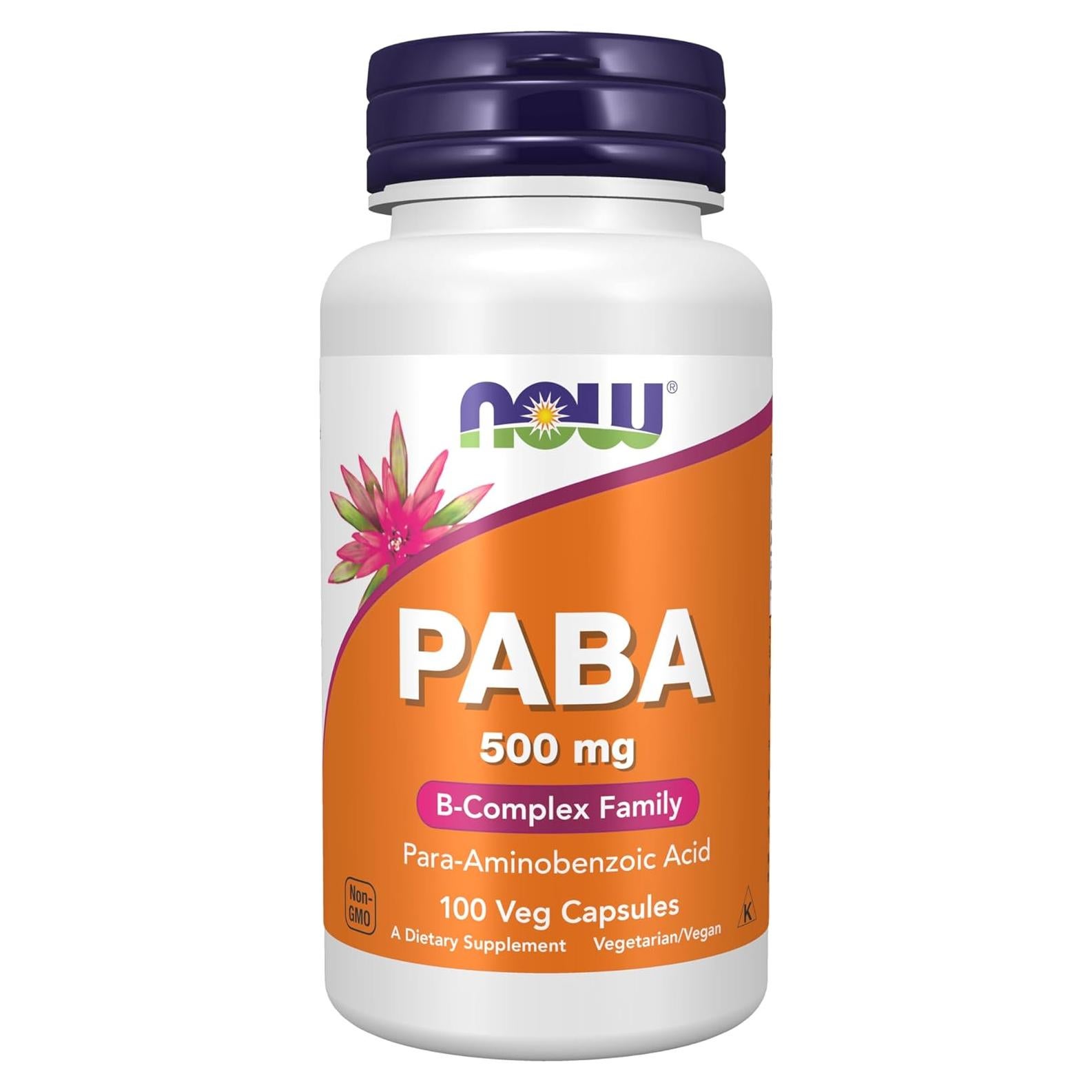NOW Suplementos PABA 500 mg 100 Cápsulas B-Complejo