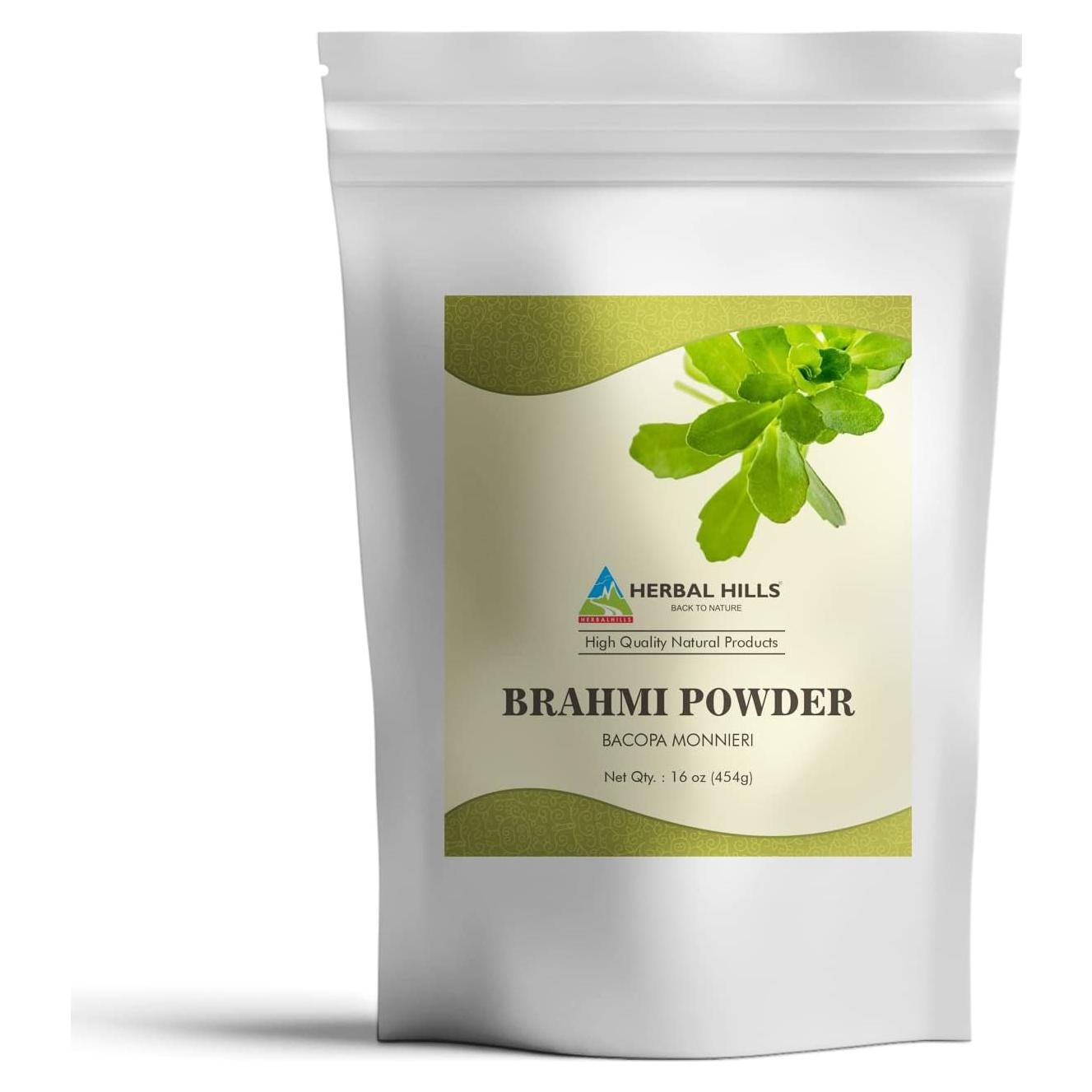 Polvo de Brahmi Herbal Hills Bacopa Monnieri 454g Cuidado Cabello