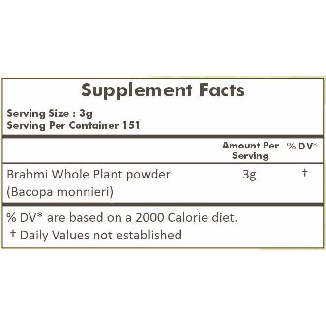 Polvo de Brahmi Herbal Hills Bacopa Monnieri 454g Cuidado Cabello