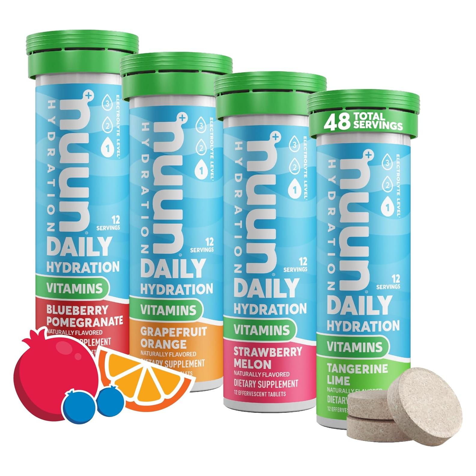 Tabletas de Electrolitos Nuun Vitamins Frutas Mixtas 48 Porciones