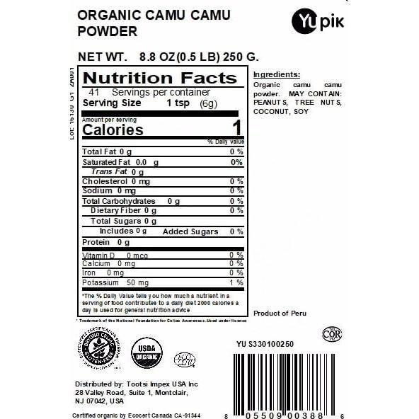 Polvo de Camu Camu Orgánico Yupik 248 g - Superalimento Vegano