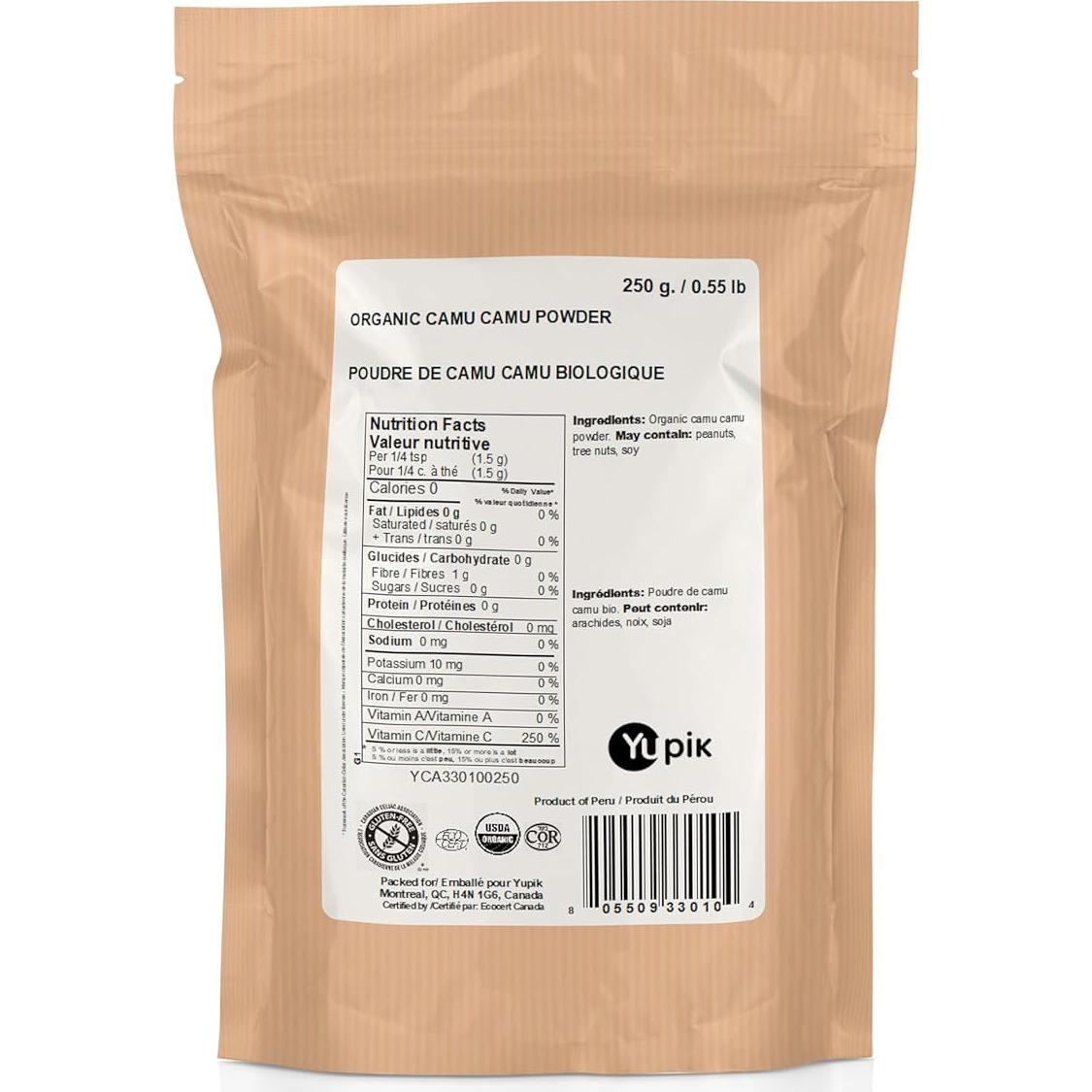 Polvo de Camu Camu Orgánico Yupik 248 g - Superalimento Vegano