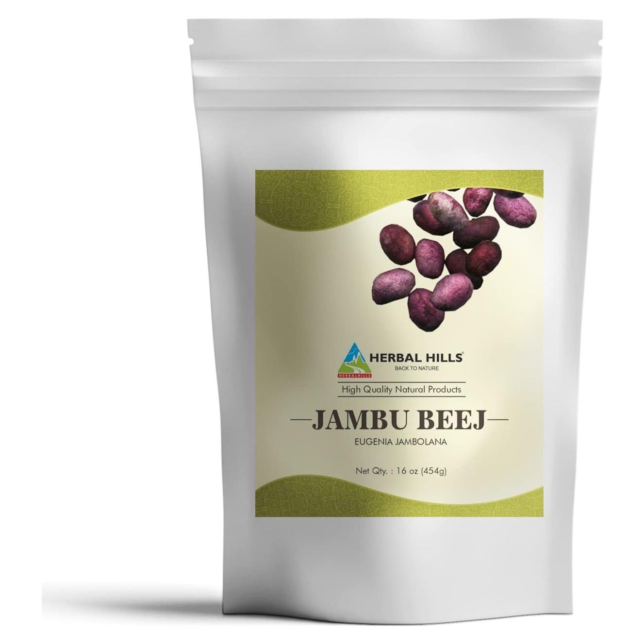 Polvo de Semilla de Jambu Herbal Hills 454g - Eugenia Jambolana