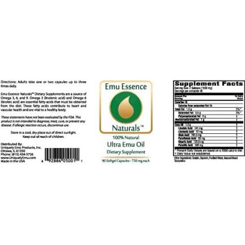 Suplementos Dietéticos Aceite de Emú Uniquely Emu 132g