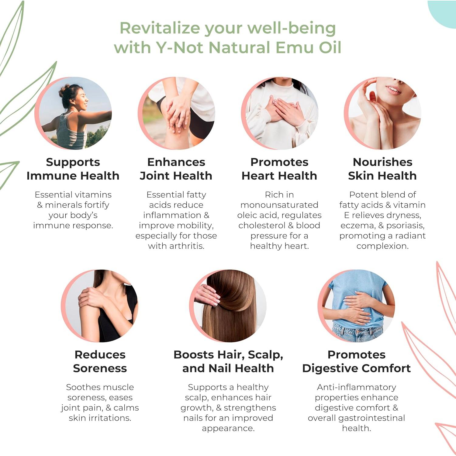 Cápsulas de Aceite de Emú Y-Not Natural 1000mg - 500 Unidades