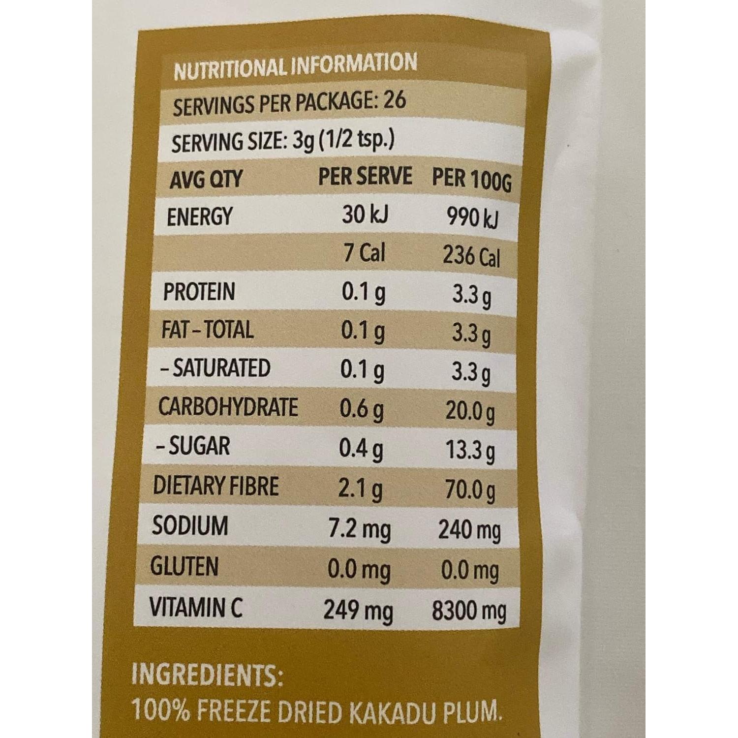 Polvo Liofilizado de Ciruela Kakadu 80g | 100% Natural