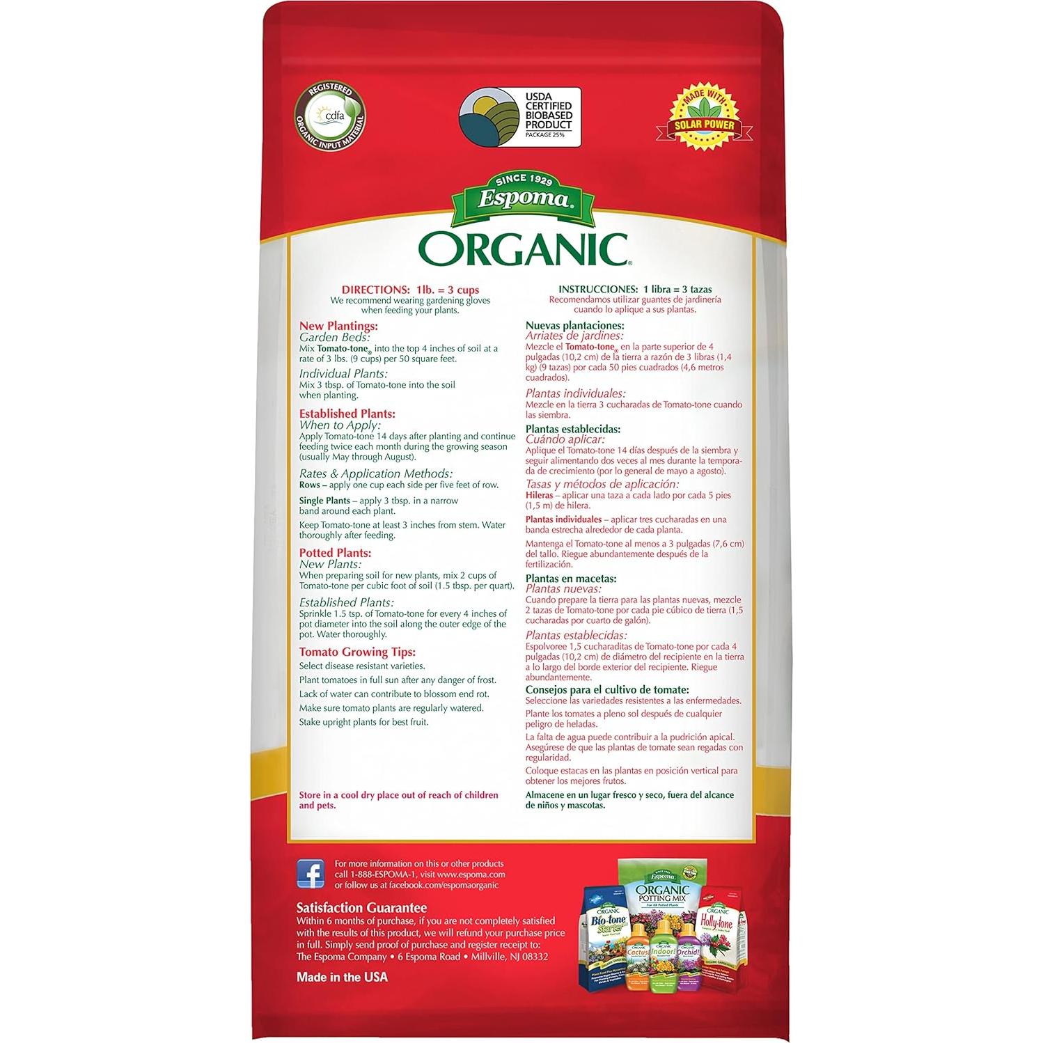 Fertilizante Orgánico Espoma Tomate-Tono 3-4-6 1.81 kg