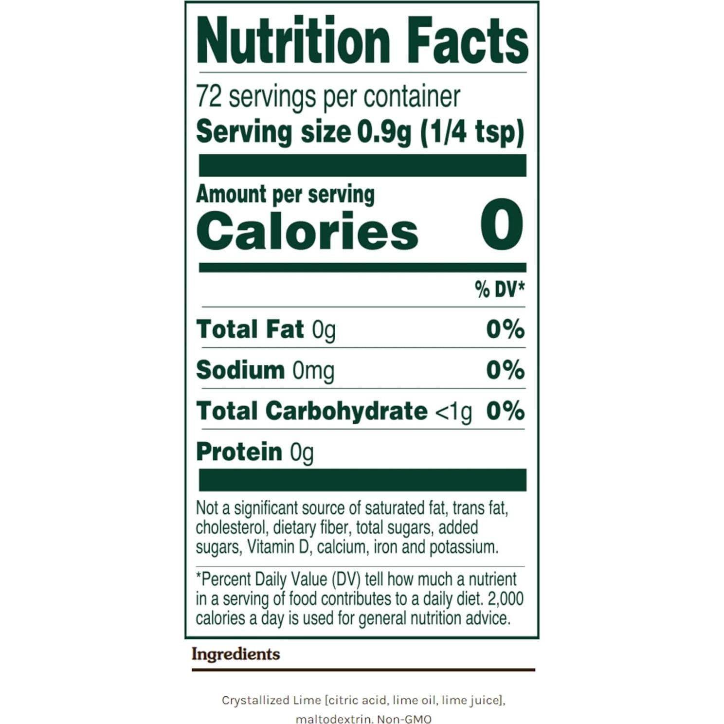 Shaker de Lima Cristalizada True Lime 65 g - Sabor Natural