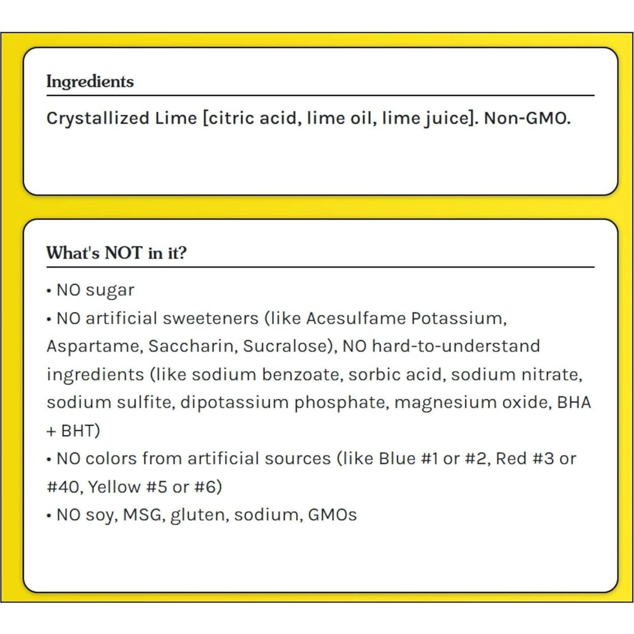 True Lime 500 Paquetes Saborizantes de Lima Cristalizada