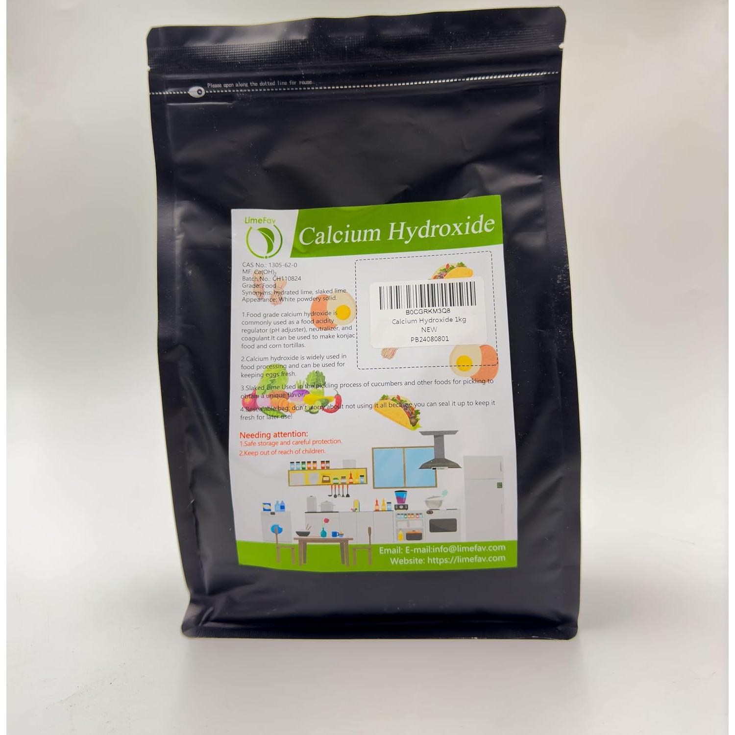 Hidróxido de Calcio Grado Alimenticio LimeFav 1kg Regulador pH