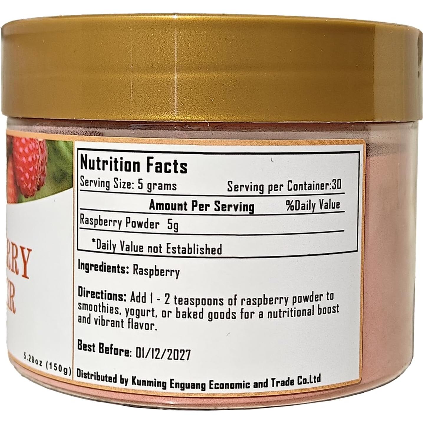 Suplemento de Polvo de Frambuesa Natural Kunming 150g Vegano