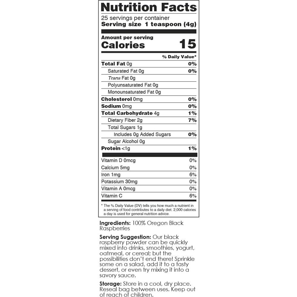 Polvo de Frambuesa Negra BerriHealth 100g - Vegano, Sin Gluten