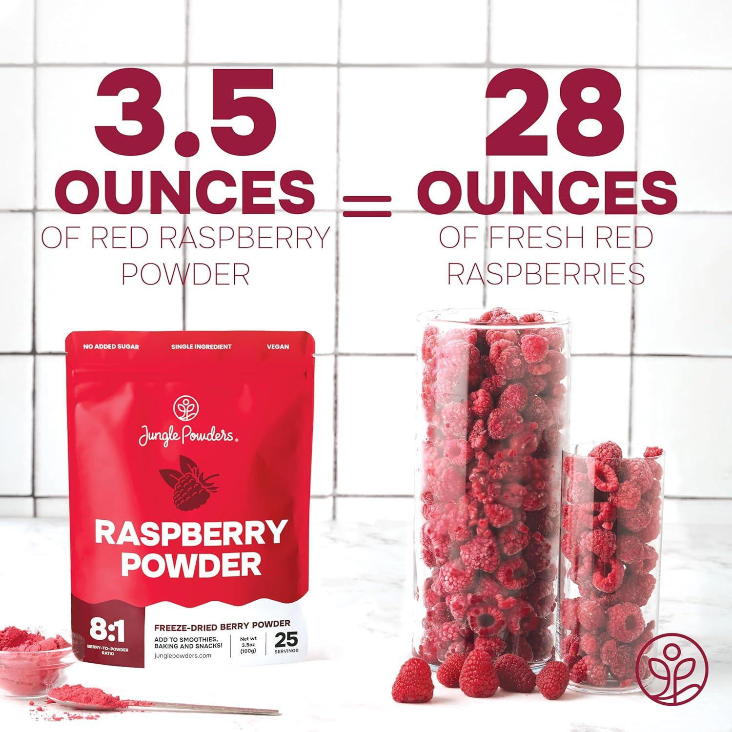 Polvo de Frambuesa Jungle Powders 99g Sin Azúcar Liofilizado