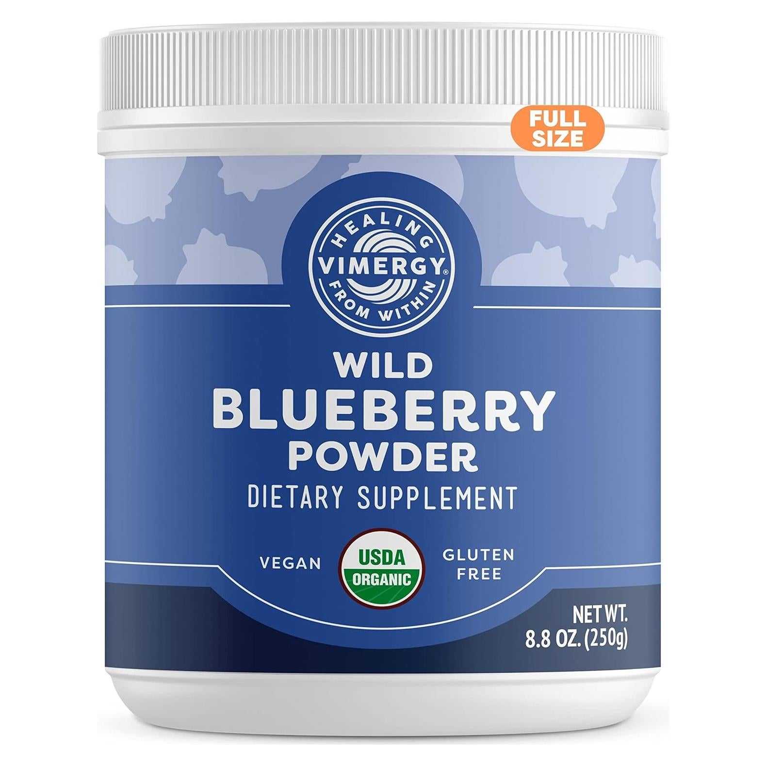 Vimergy Polvo de Arándano Silvestre Orgánico 250g - Antioxidante