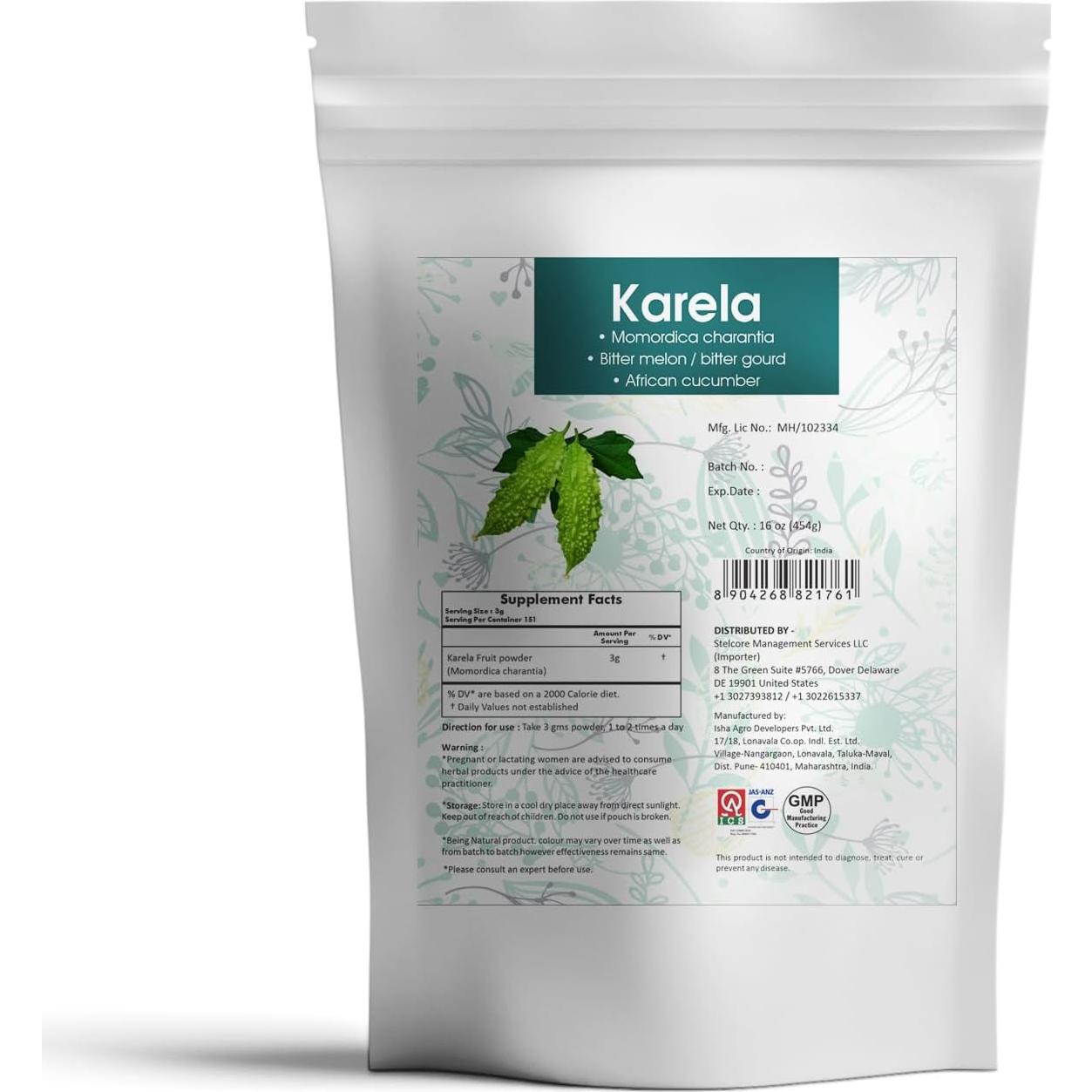 Polvo de Melón Amargo Karela 454g Isha Agro Salud Piel