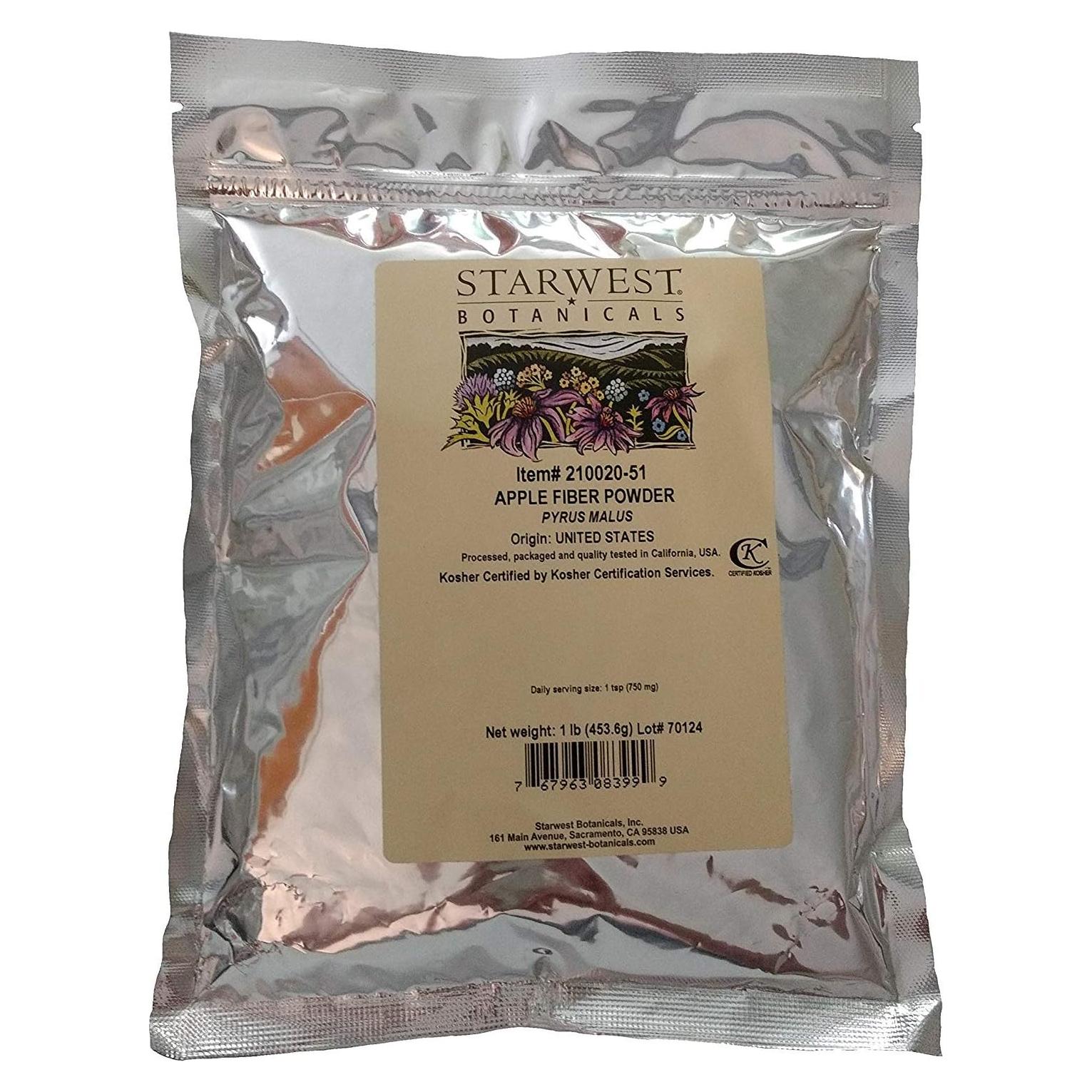 Polvo de Fibra de Manzana Starwest Botanicals 408g Bolsa Resellable