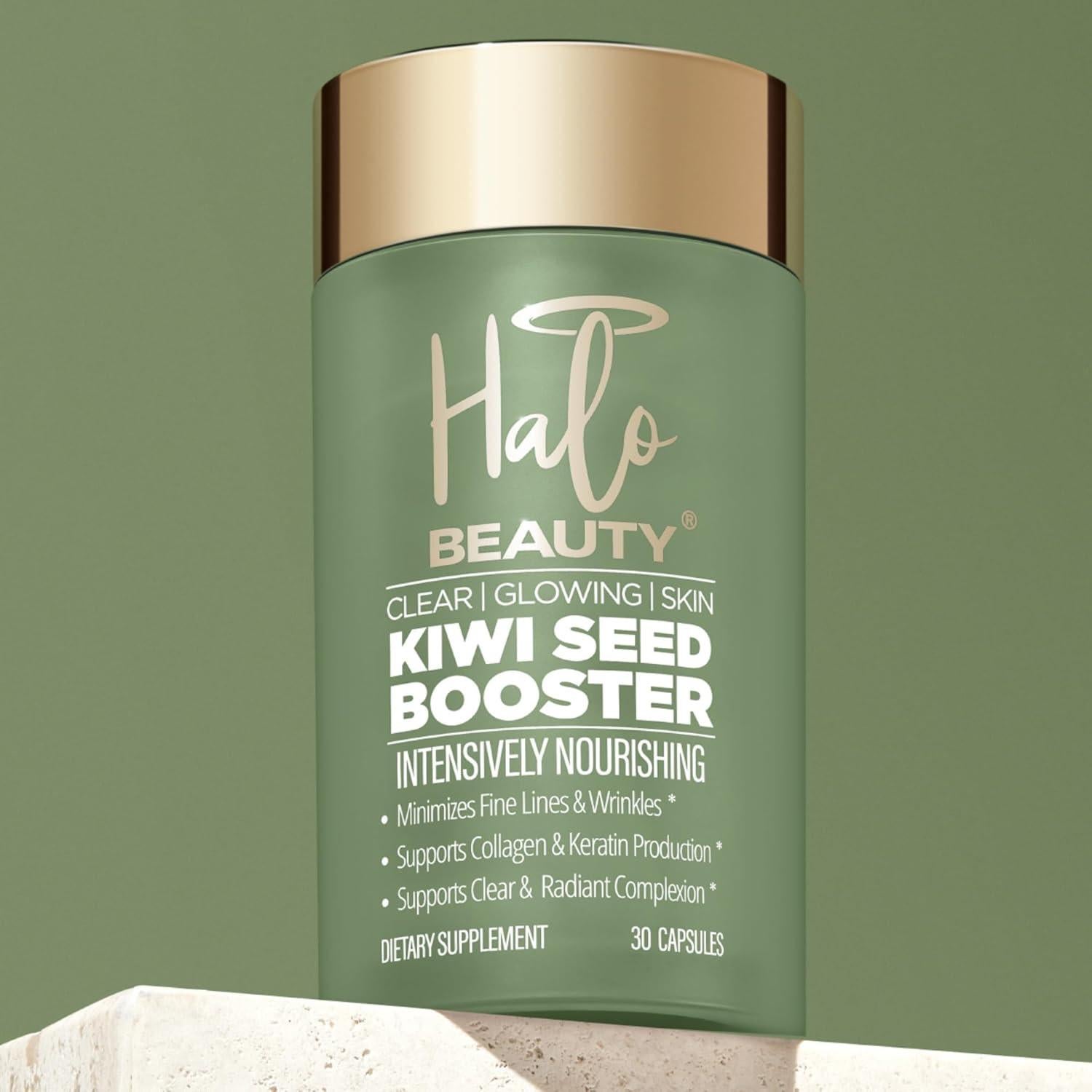 Suplemento Kiwi Seed Booster Halo Beauty - 30 Cápsulas Veganas