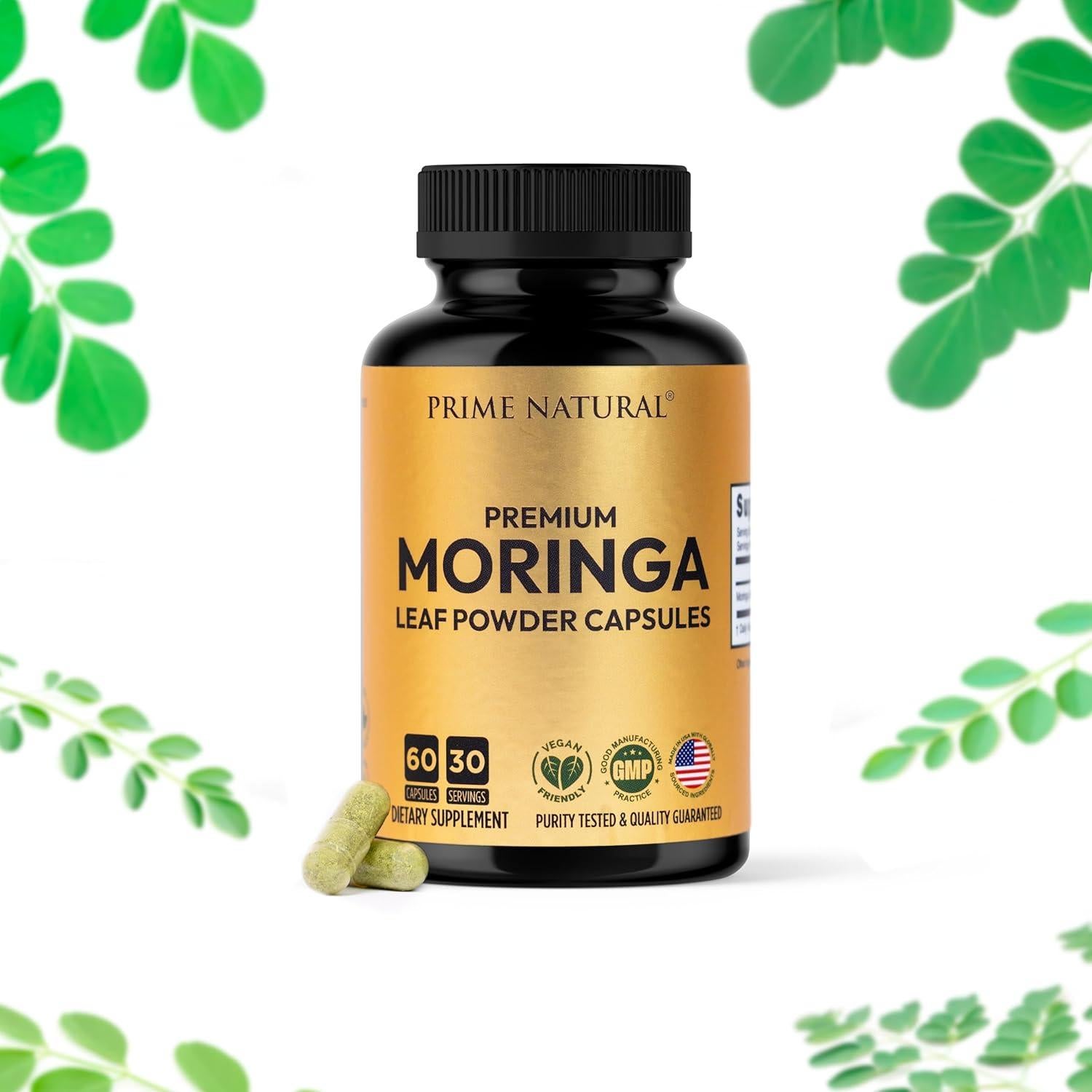 Cápsulas de Polvo de Moringa Prime Natural - 60 Unidades
