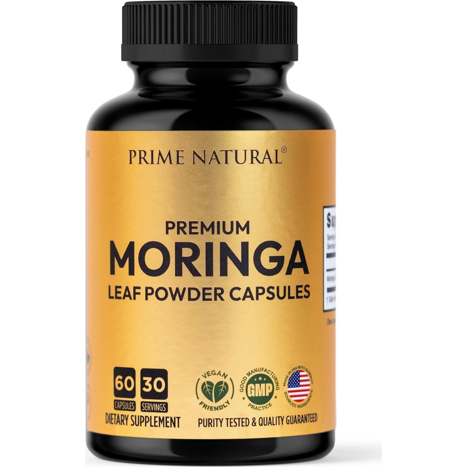 Cápsulas de Polvo de Moringa Prime Natural - 60 Unidades