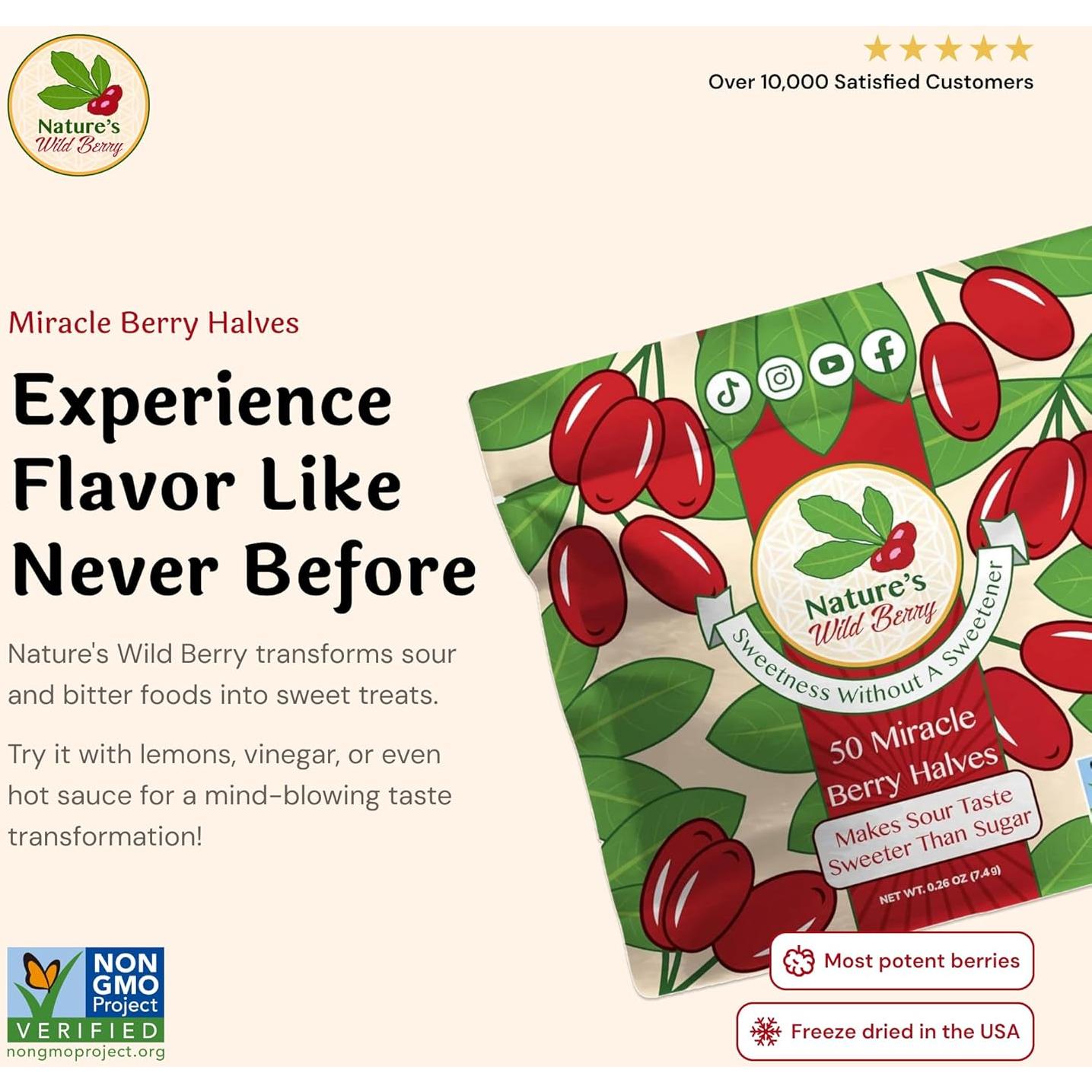 Berries Milagrosas Nature's Wild Berry - 50 Mitades Liofilizadas