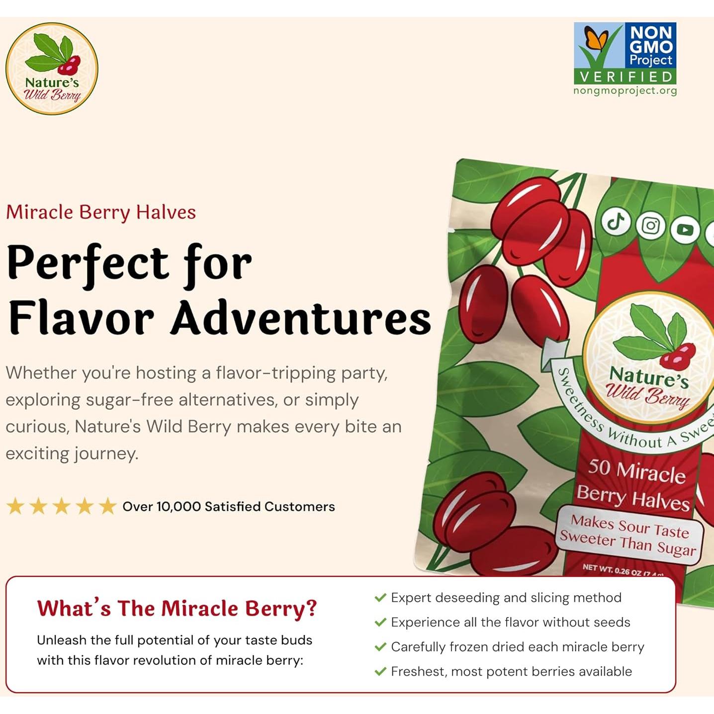 Berries Milagrosas Nature's Wild Berry - 50 Mitades Liofilizadas