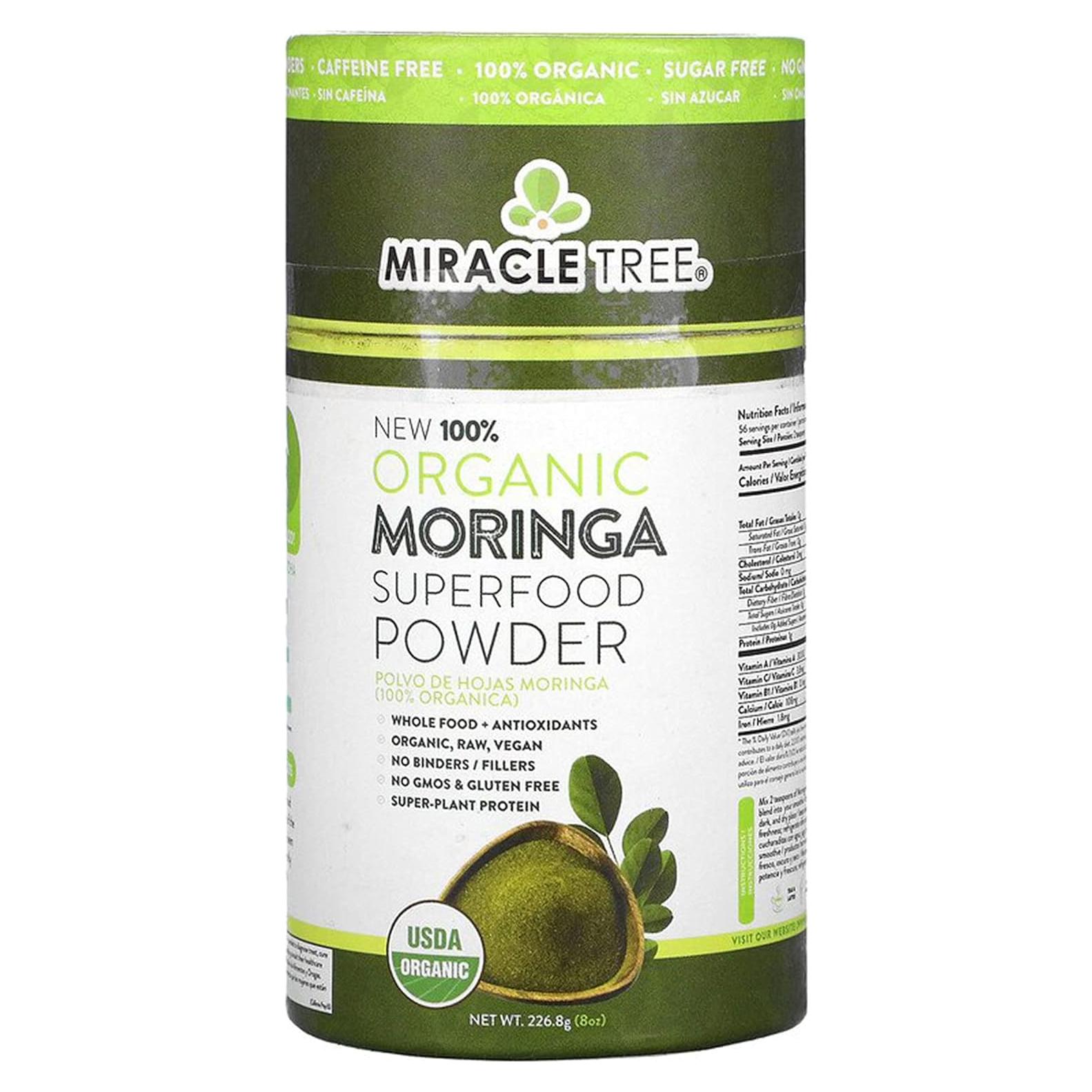 Polvo de Moringa Orgánica Miracle Tree 226.8 g Sin Aditivos