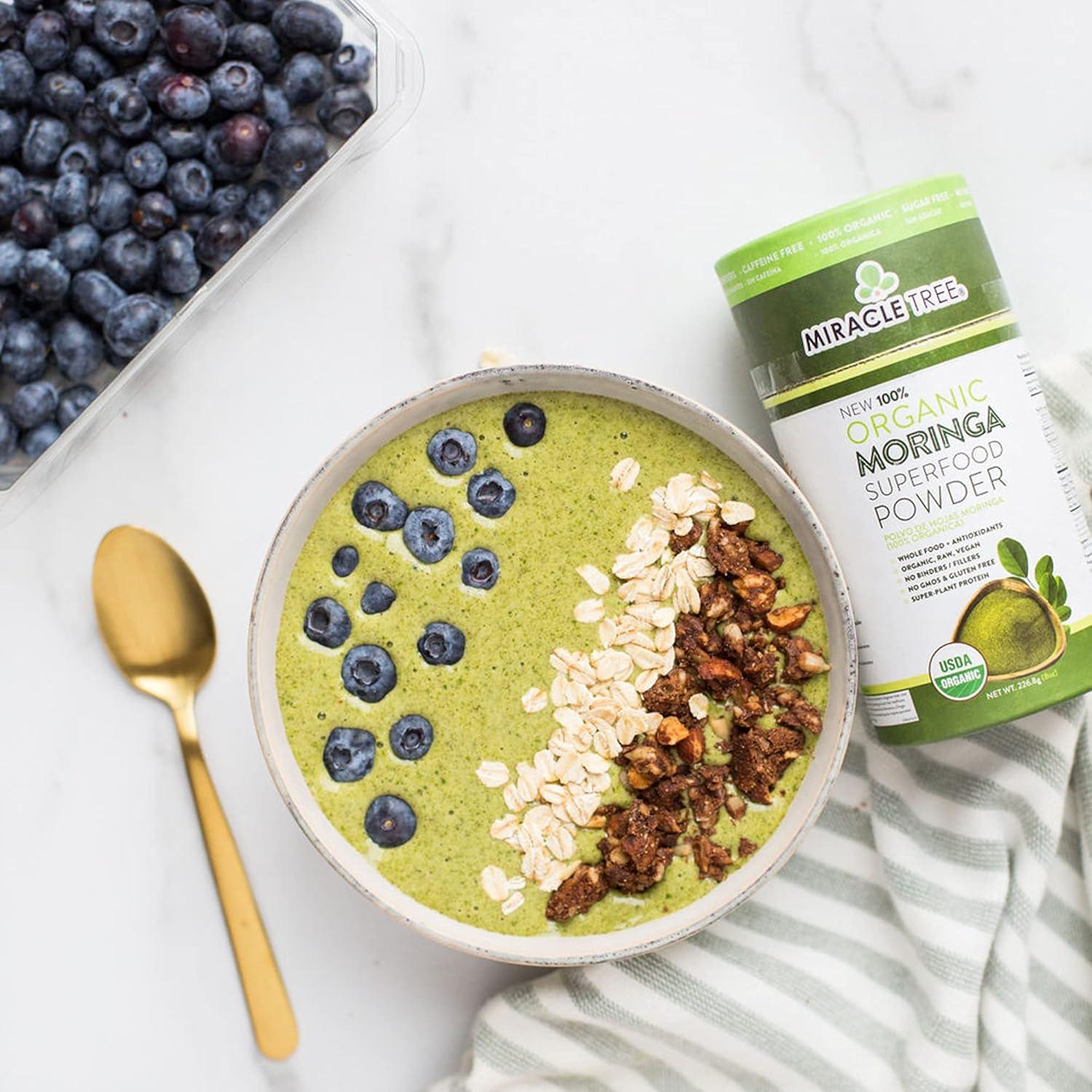 Polvo de Moringa Orgánica Miracle Tree 226.8 g Sin Aditivos