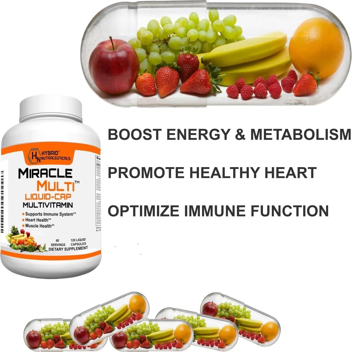 Cápsulas Líquidas Multivitaminas MiracleMulti 120 Gelatinas