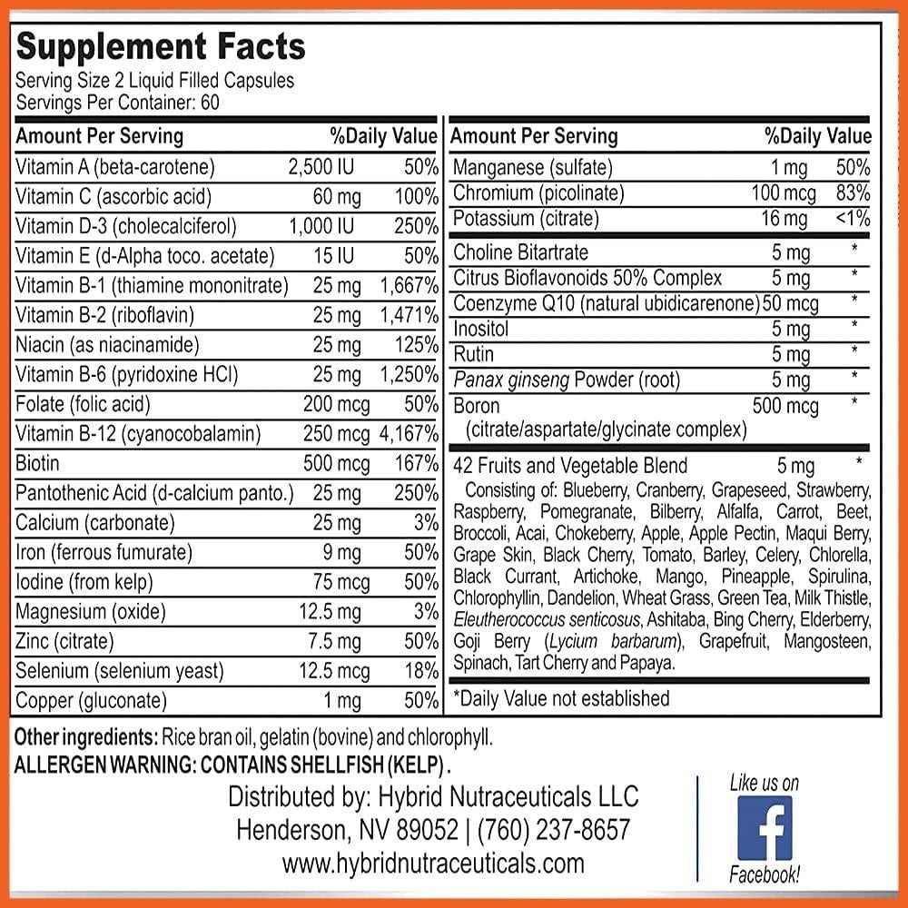 Cápsulas Líquidas Multivitaminas MiracleMulti 120 Gelatinas