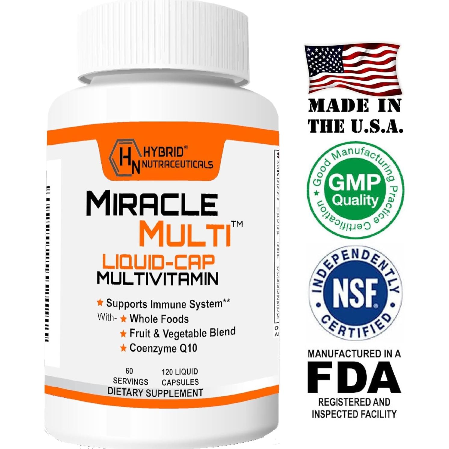 Cápsulas Líquidas Multivitaminas MiracleMulti 120 Gelatinas