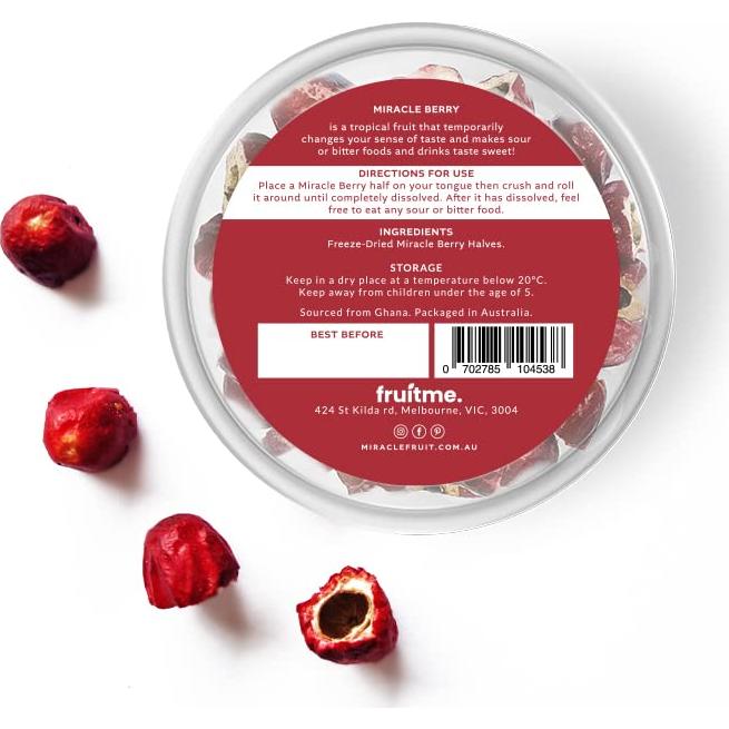 Baya Milagrosa Entera - 30 Mitades Secas - Endulzante Natural