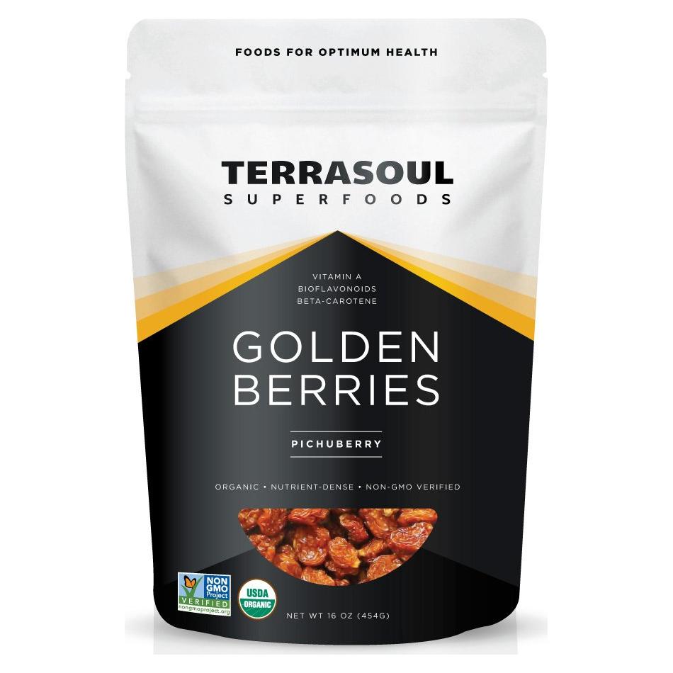 Berrys Dorados Secos Orgánicos Terrasoul 454g - Snack Saludable