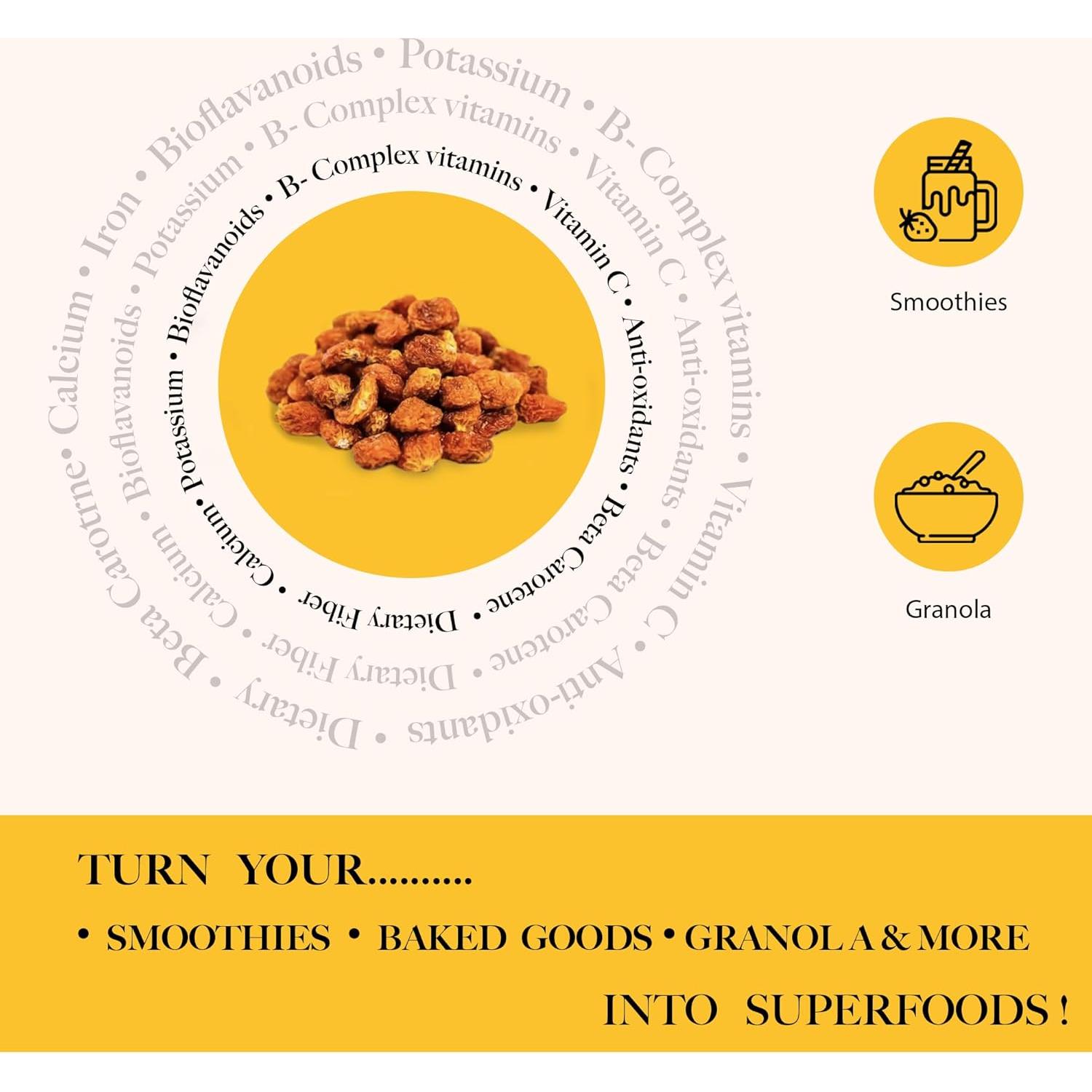 Berries Doradas Orgánicas Juice Crafters 227g - Superalimento