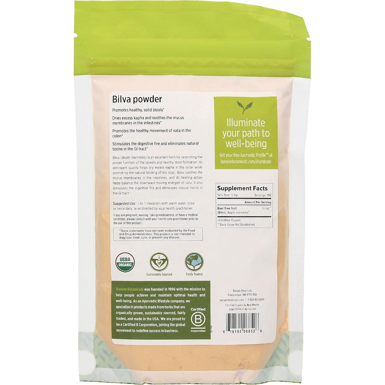 Polvo de Bilva Orgánico Banyan Botanicals 226g - Aegle marmelos